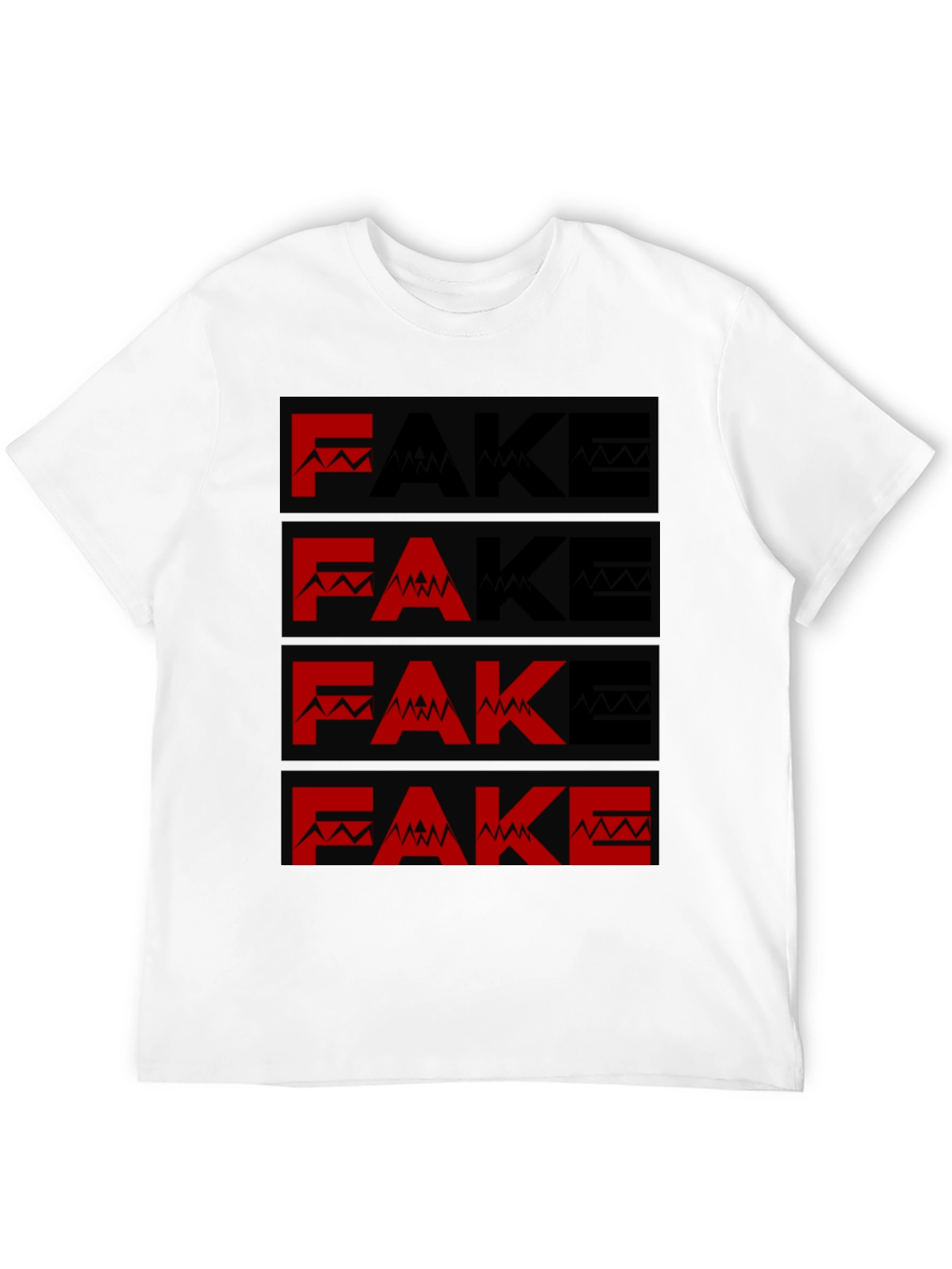 Fake Mountain Mens Graphic T-Shirt - Black