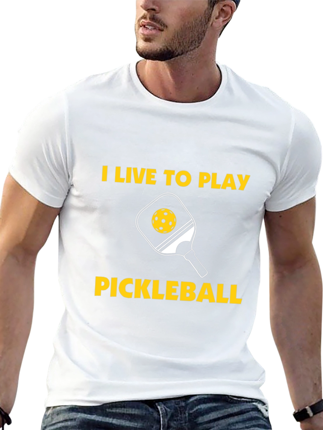I Live to Play Pickleball Graphic T-Shirt