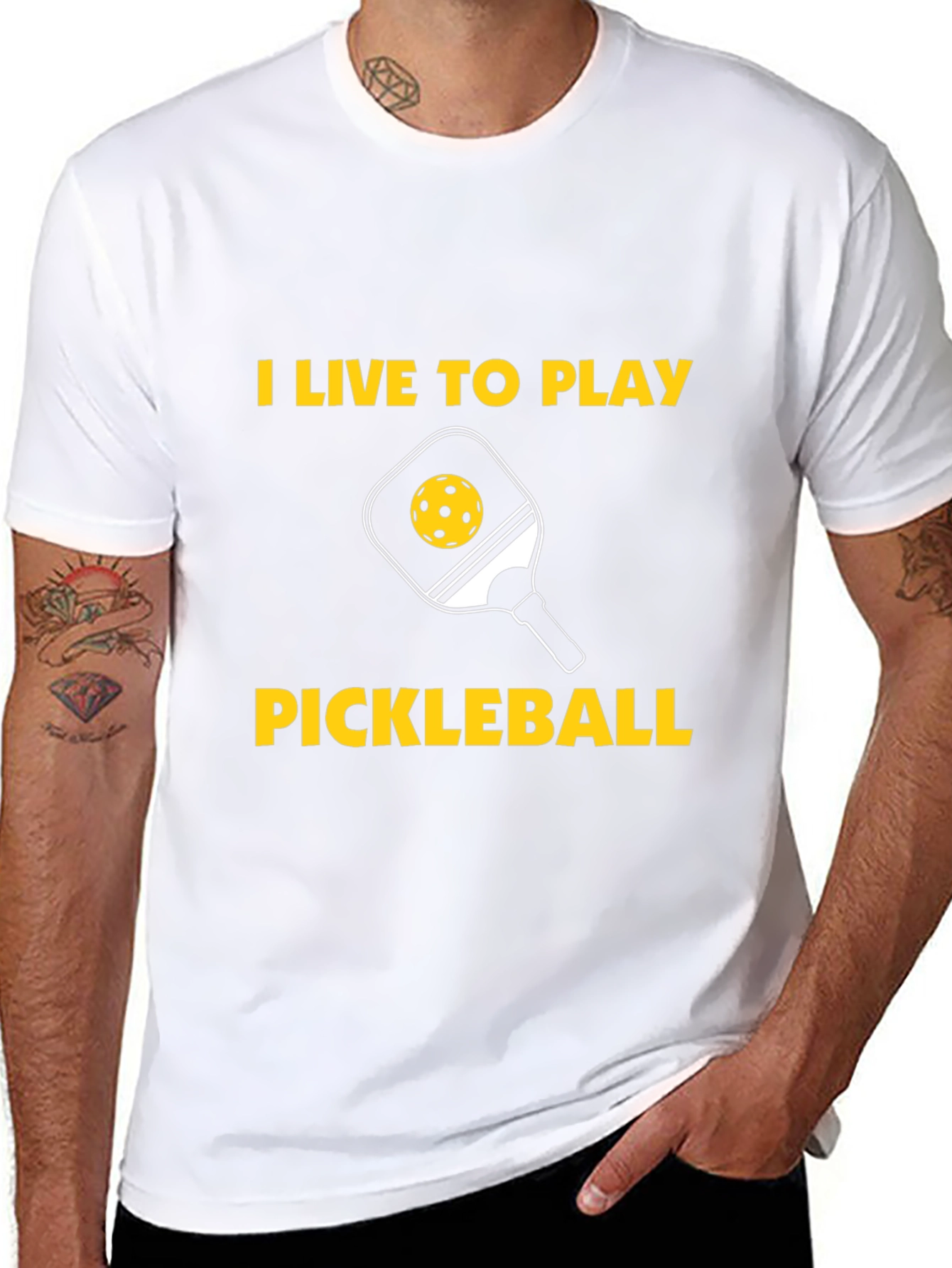 I Live to Play Pickleball Graphic T-Shirt