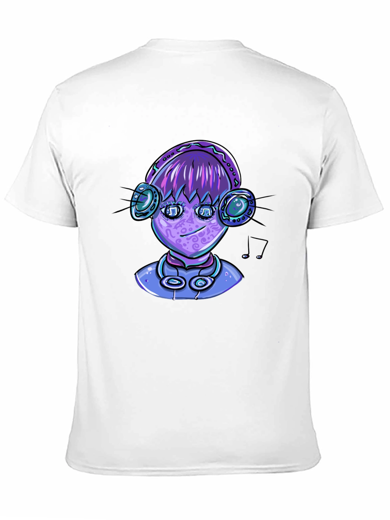 Alien DJ Graphic Tee - Black Cotton Blend T-Shirt