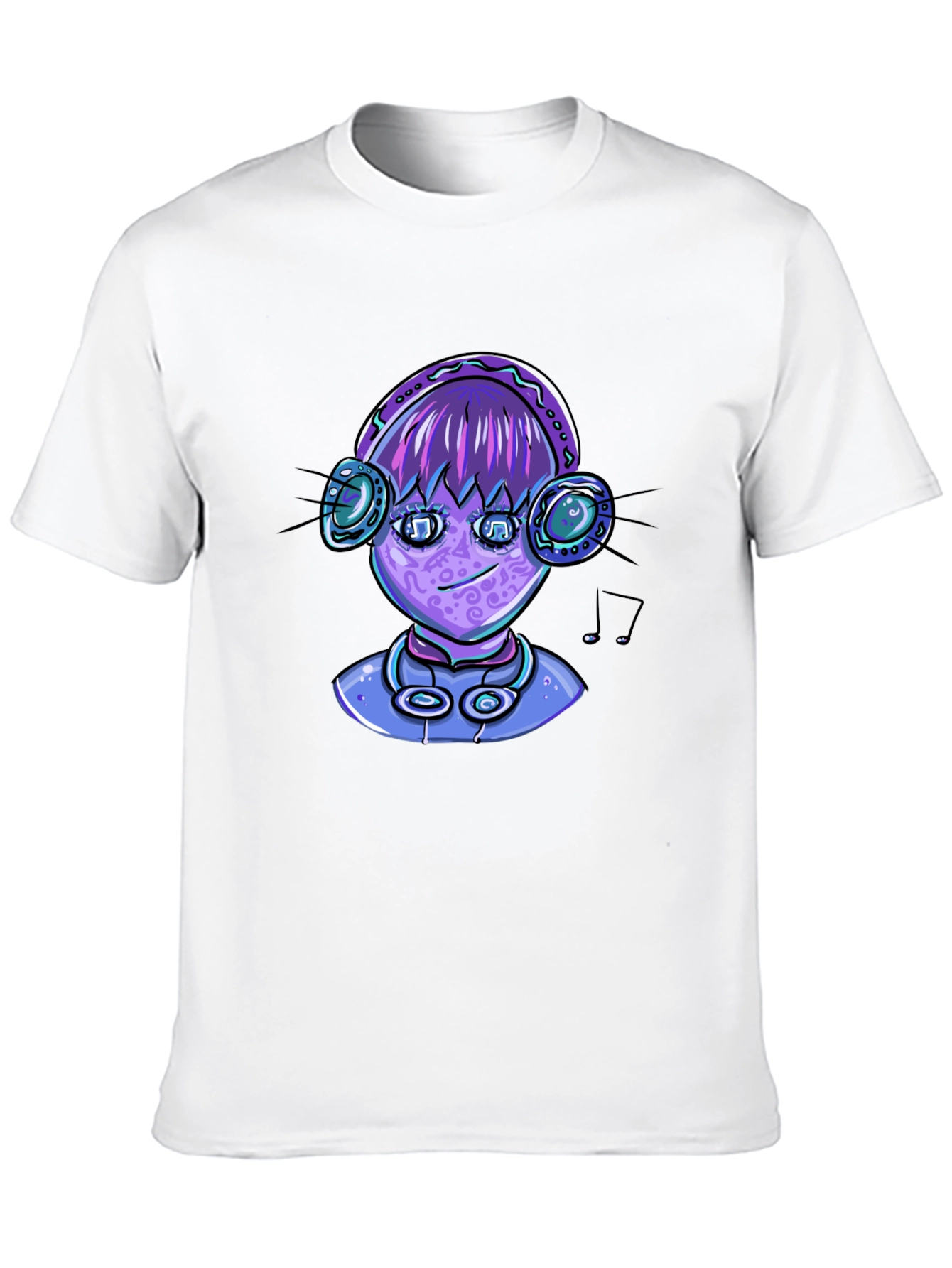 Alien DJ Graphic Tee - Black Cotton Blend T-Shirt