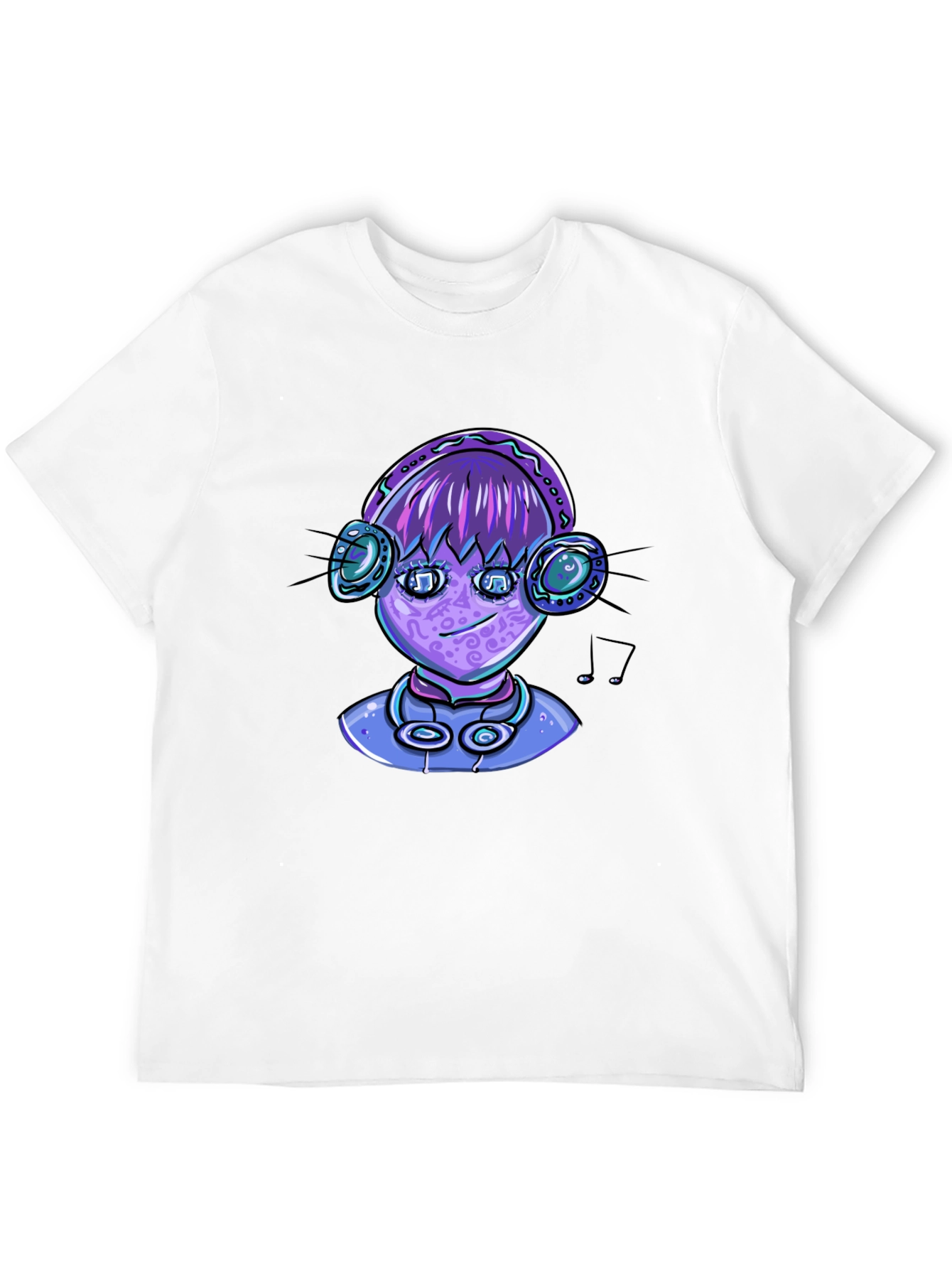 Alien DJ Graphic Tee - Black Cotton Blend T-Shirt