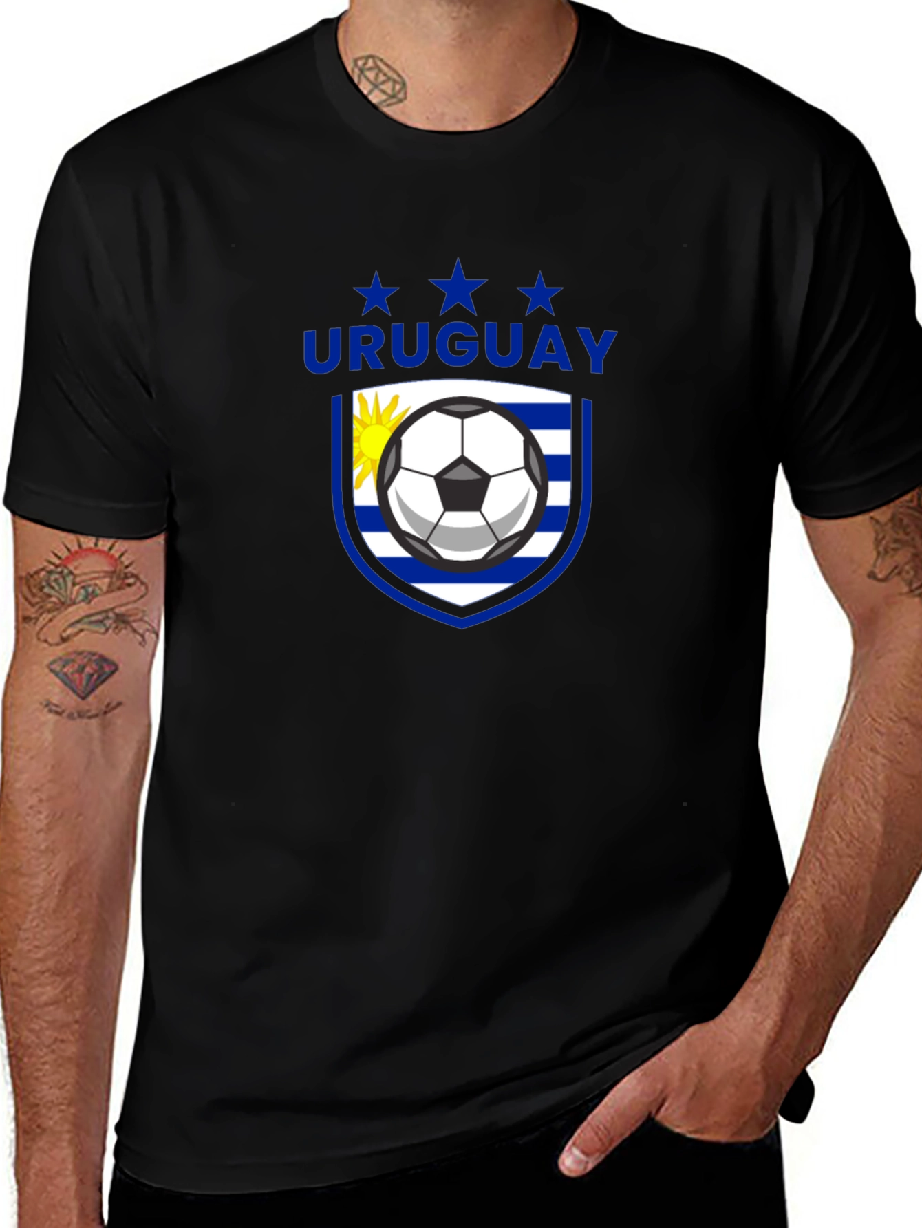 Uruguay Soccer T-Shirt - Black