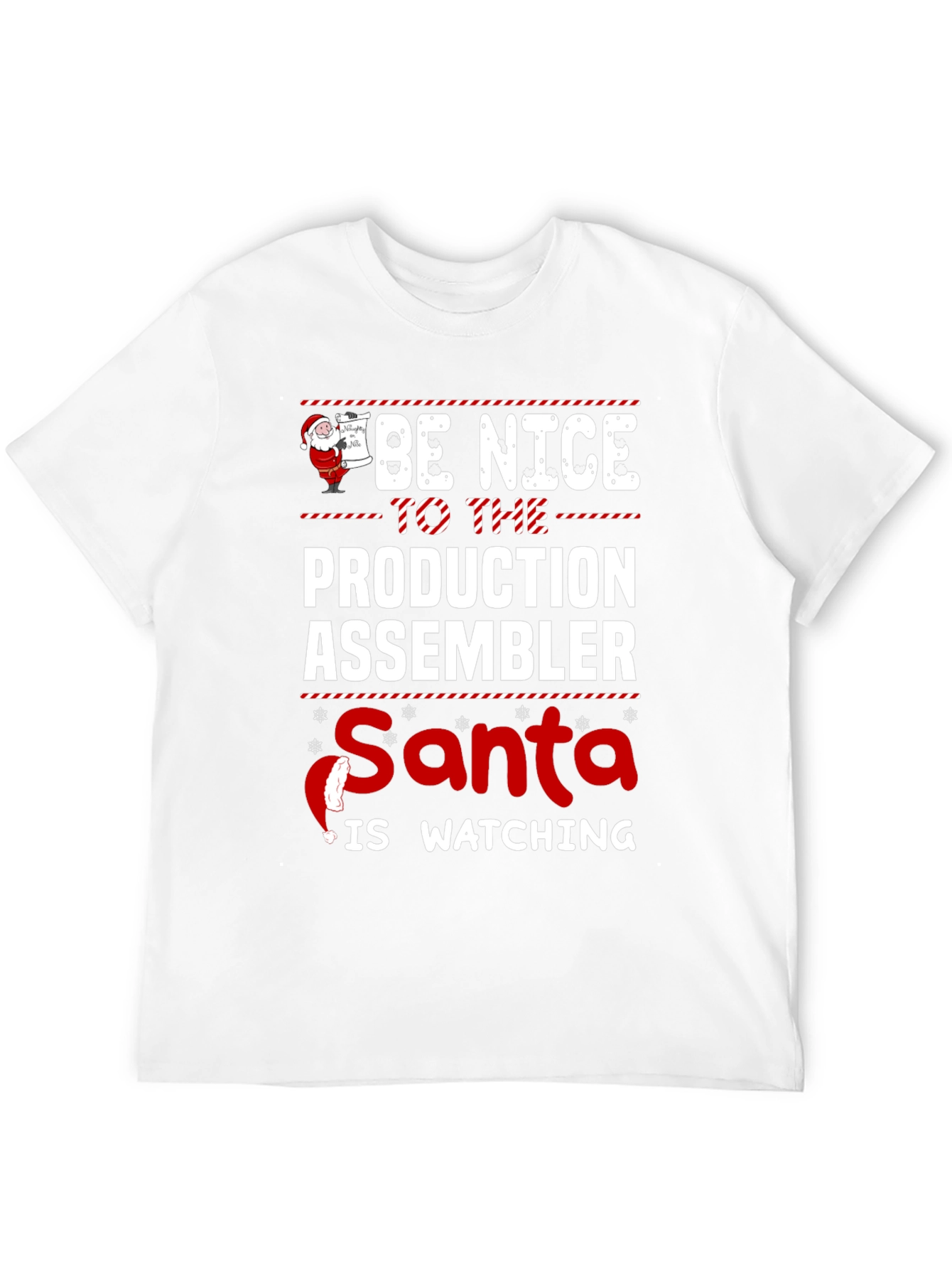 Funny Santa Production Assembler Christmas T-Shirt