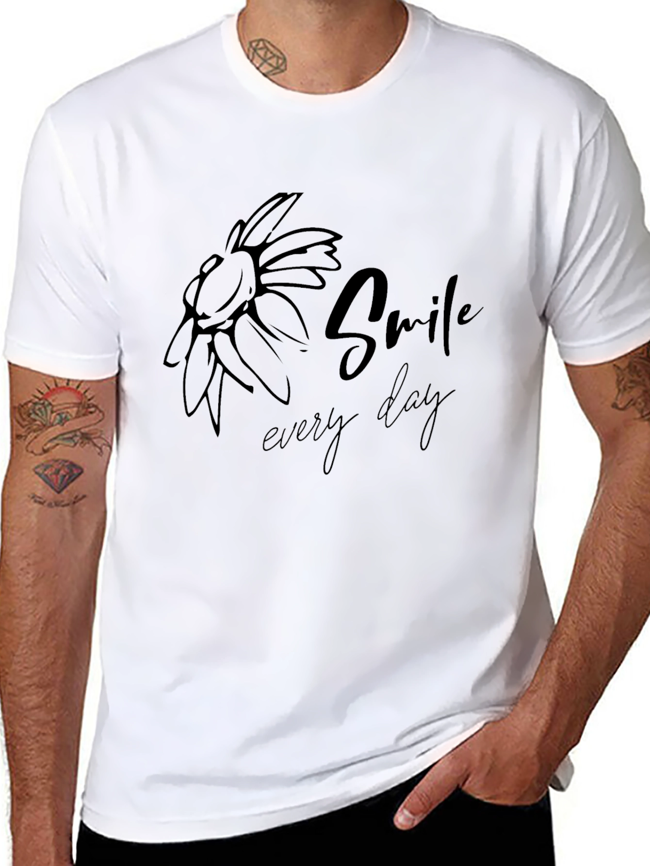 Smile Every Day Graphic Tee - Black