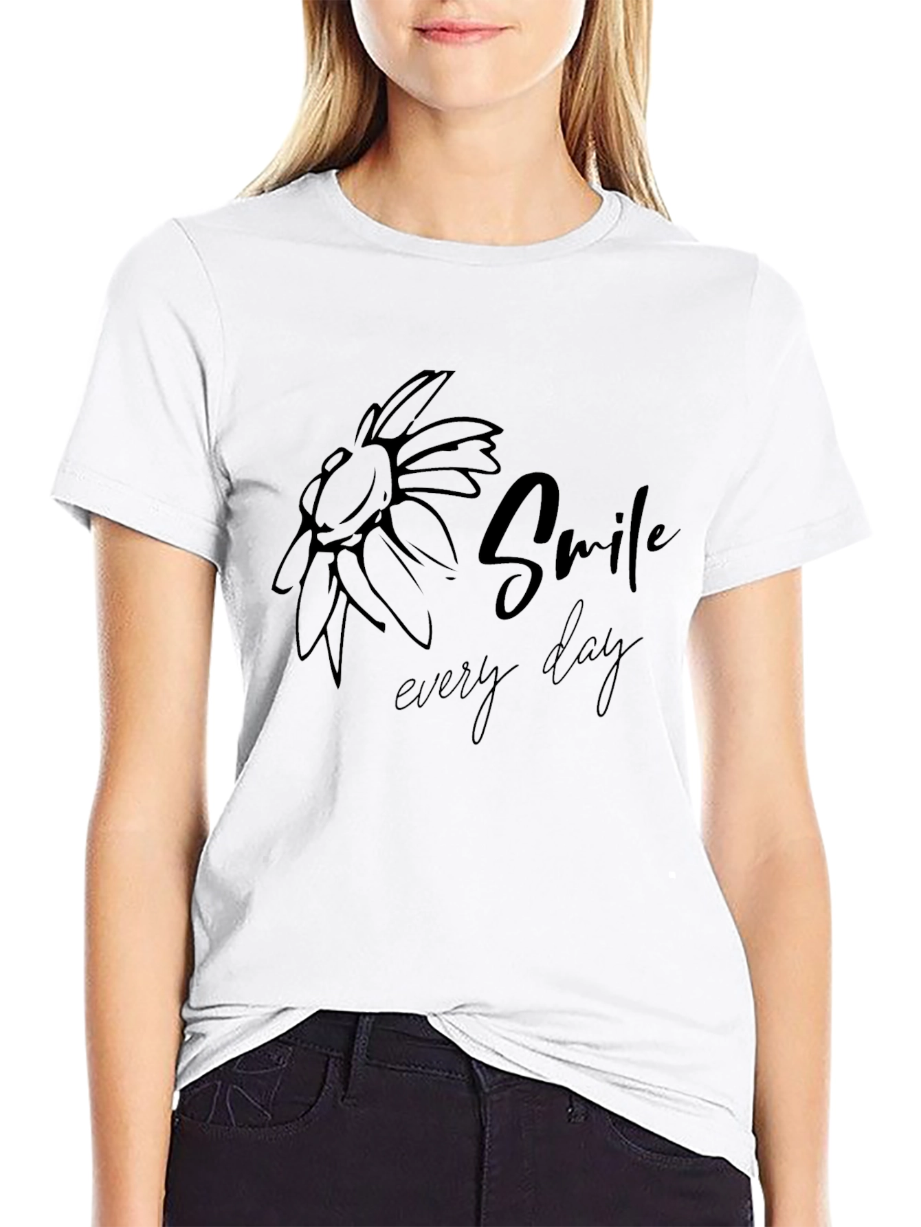 Smile Every Day Graphic Tee - Black