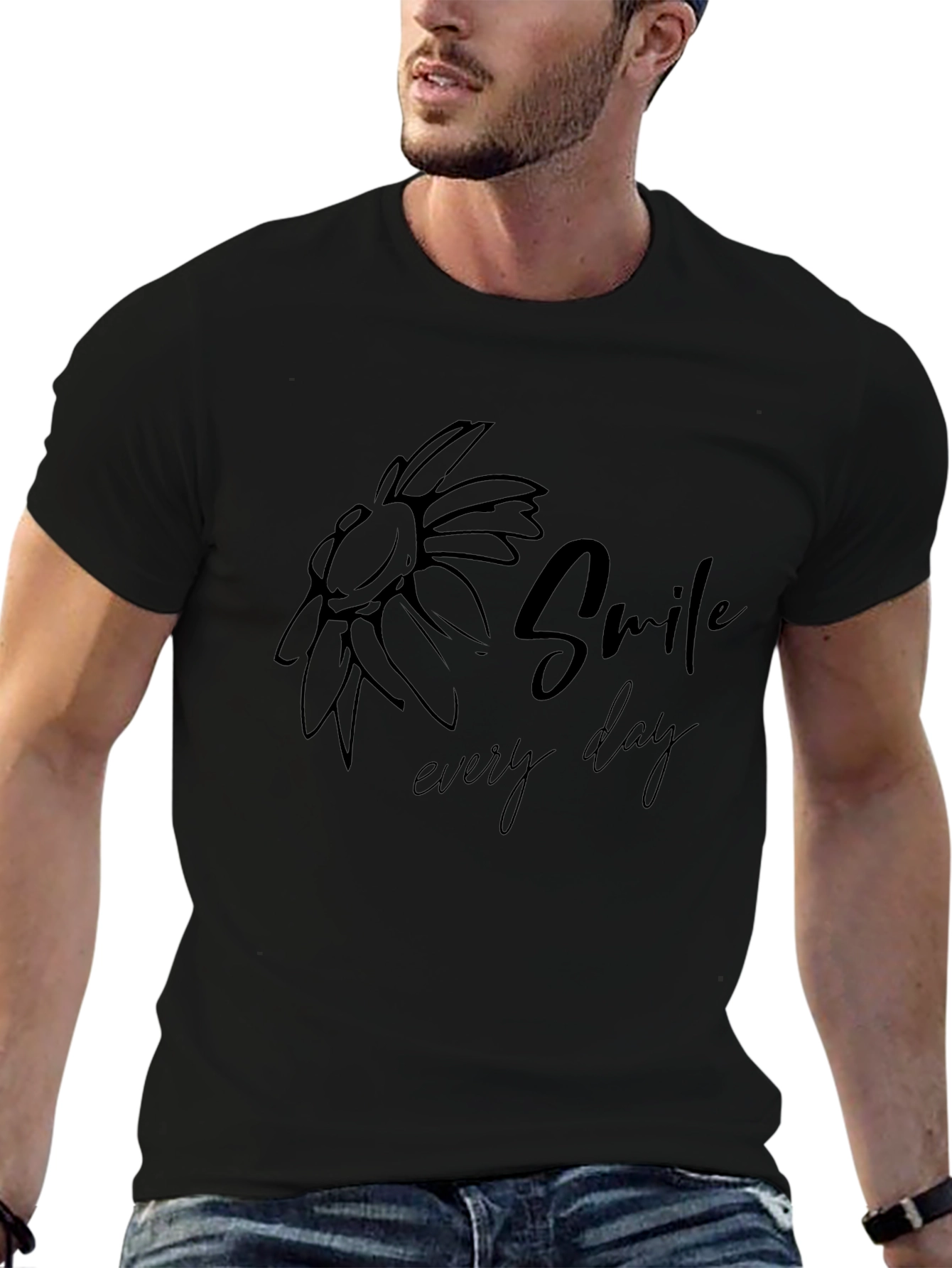 Smile Every Day Graphic Tee - Black