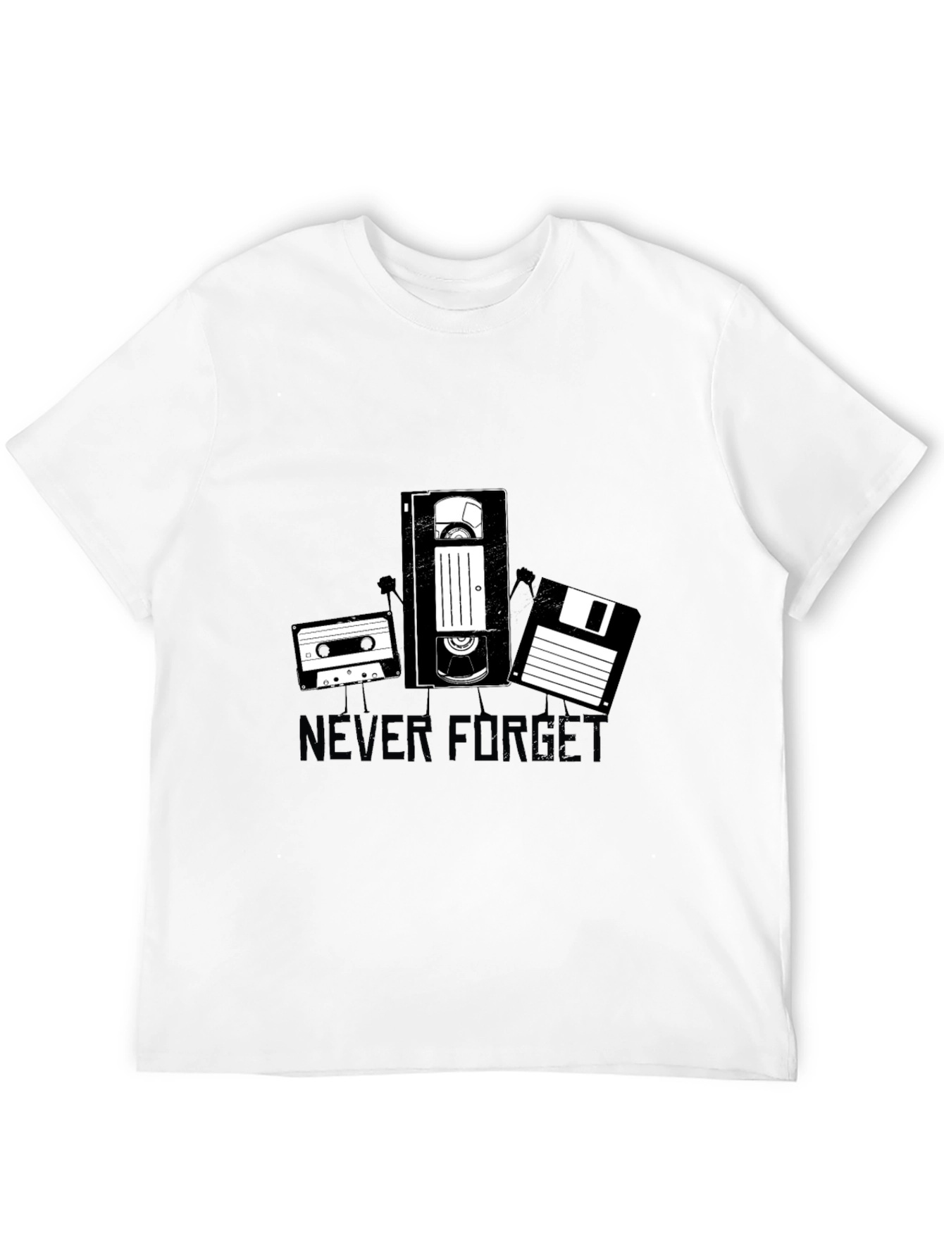 Retro Never Forget Black Graphic Tee