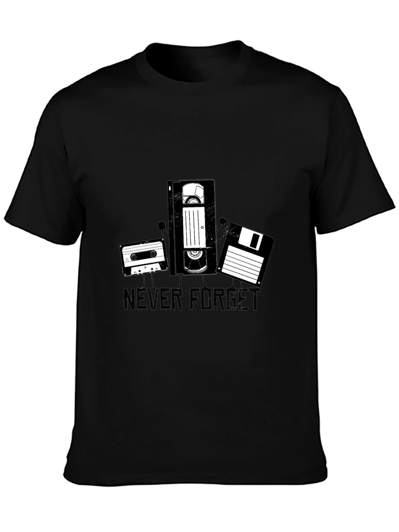Retro Never Forget Black Graphic Tee