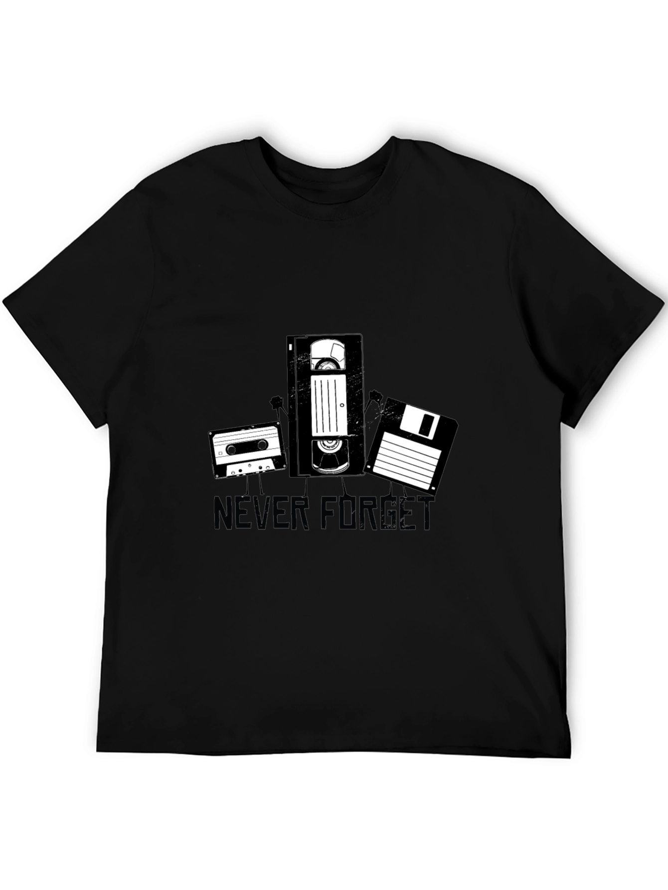 Retro Never Forget Black Graphic Tee