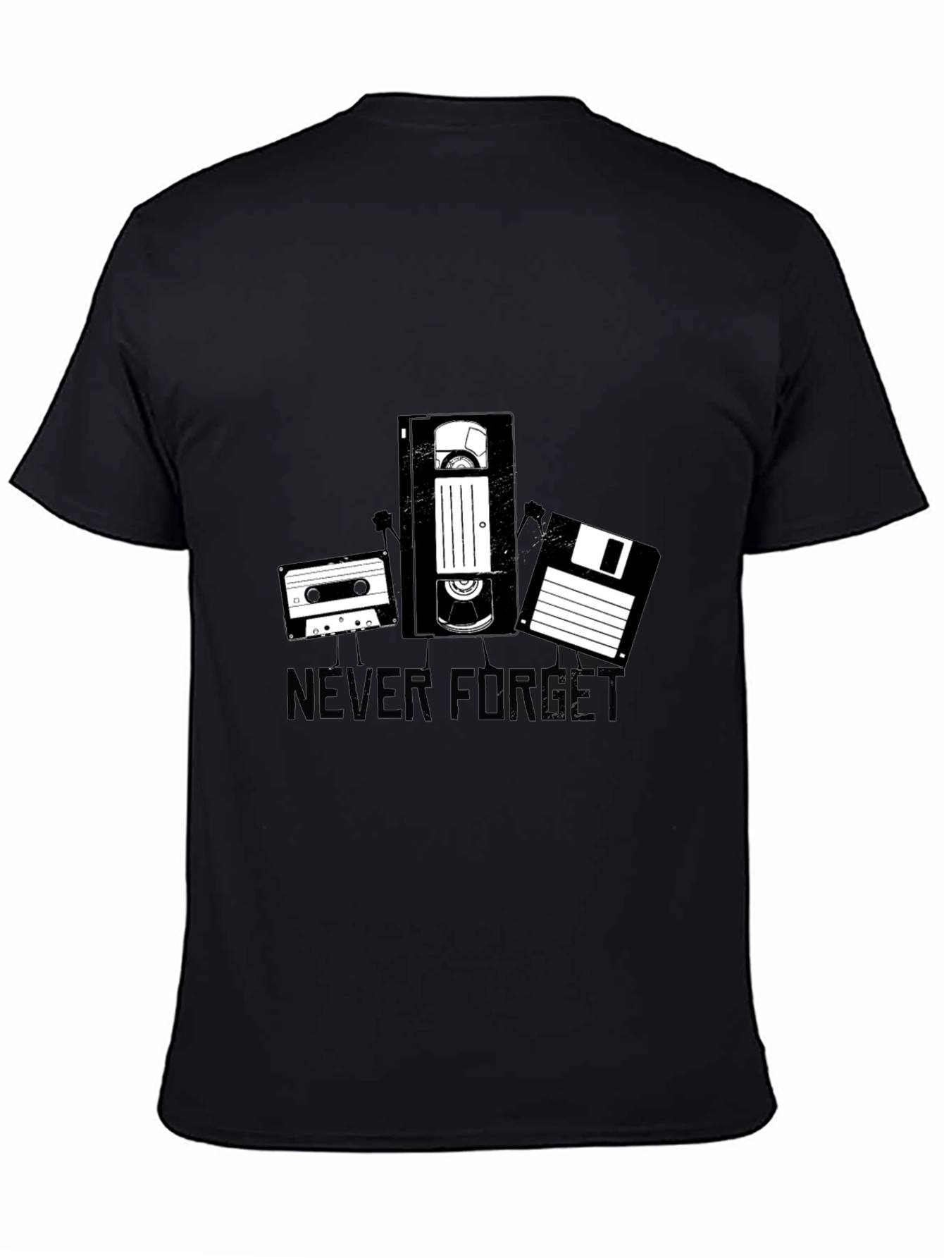 Retro Never Forget Black Graphic Tee