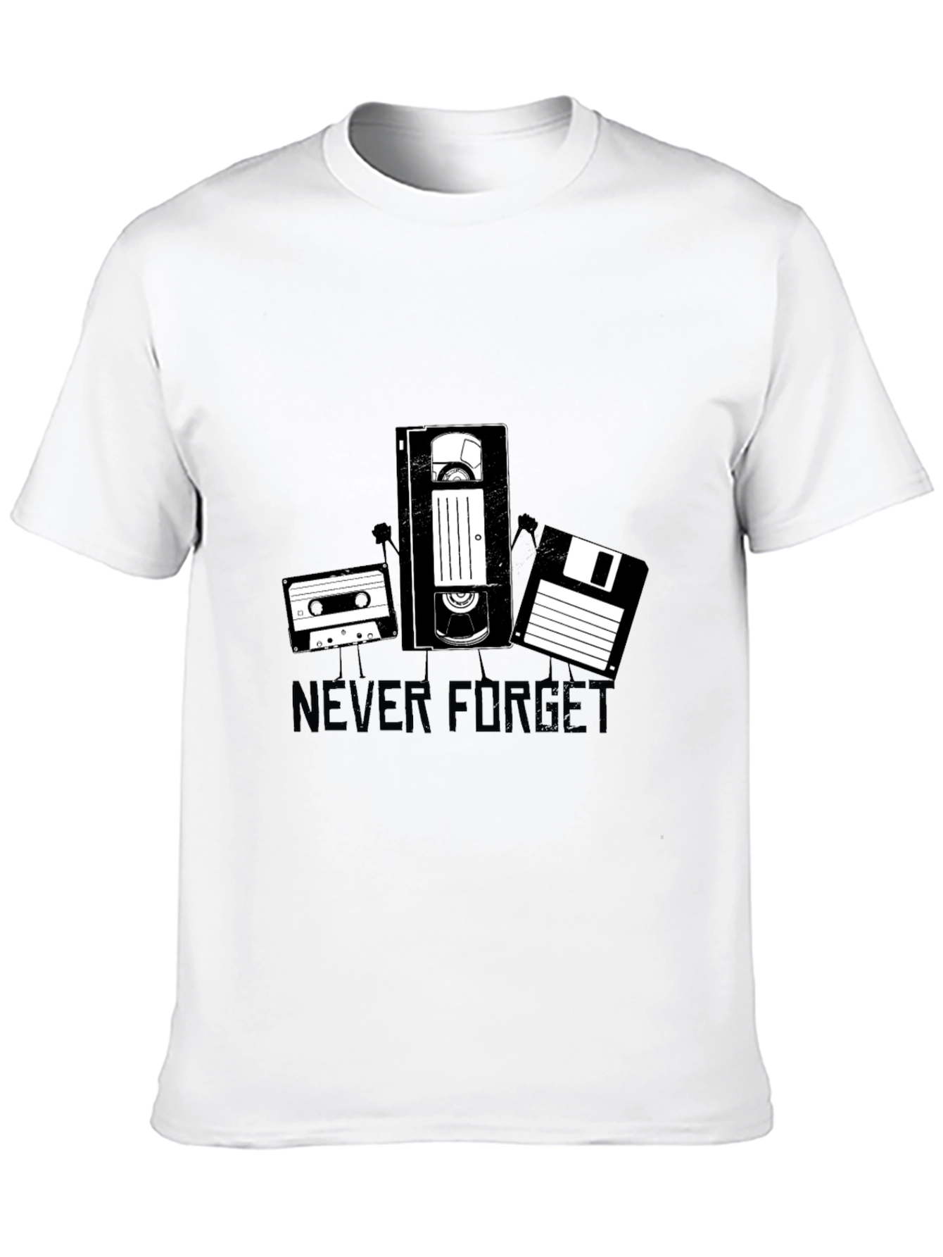 Retro Never Forget Black Graphic Tee