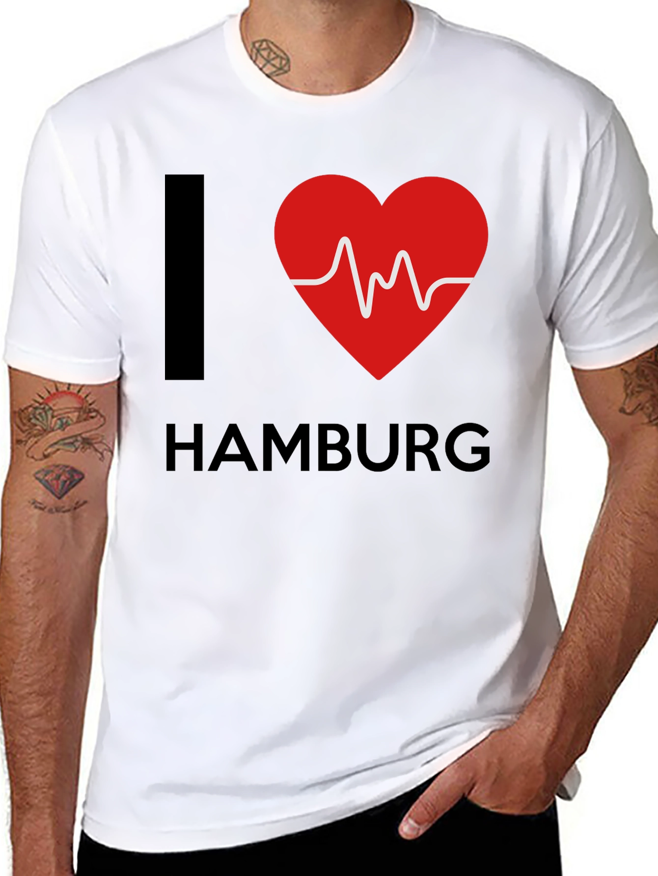 I Love Hamburg T-Shirt - Heartbeat Design