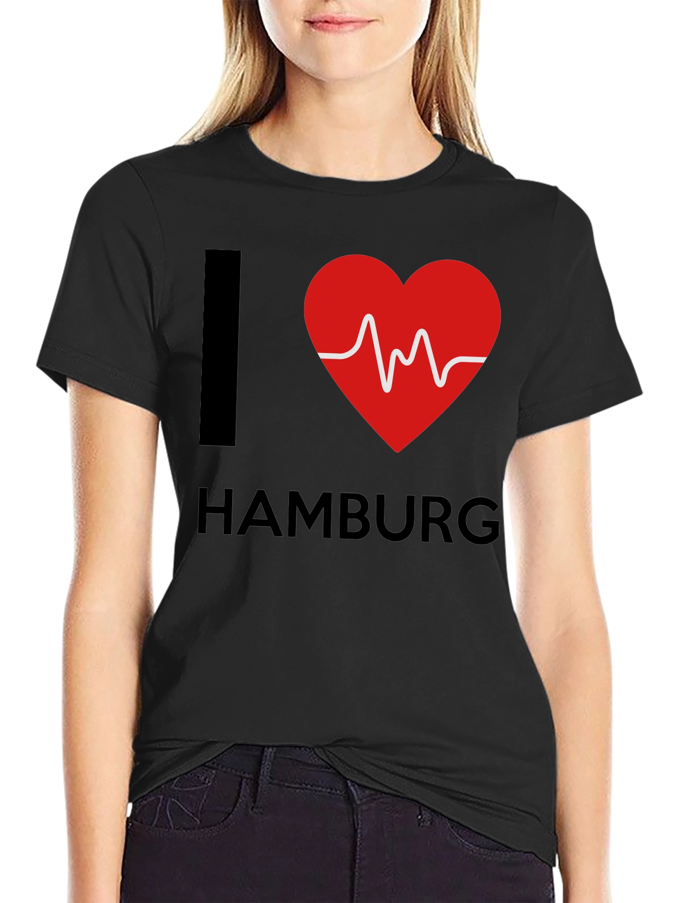I Love Hamburg T-Shirt - Heartbeat Design
