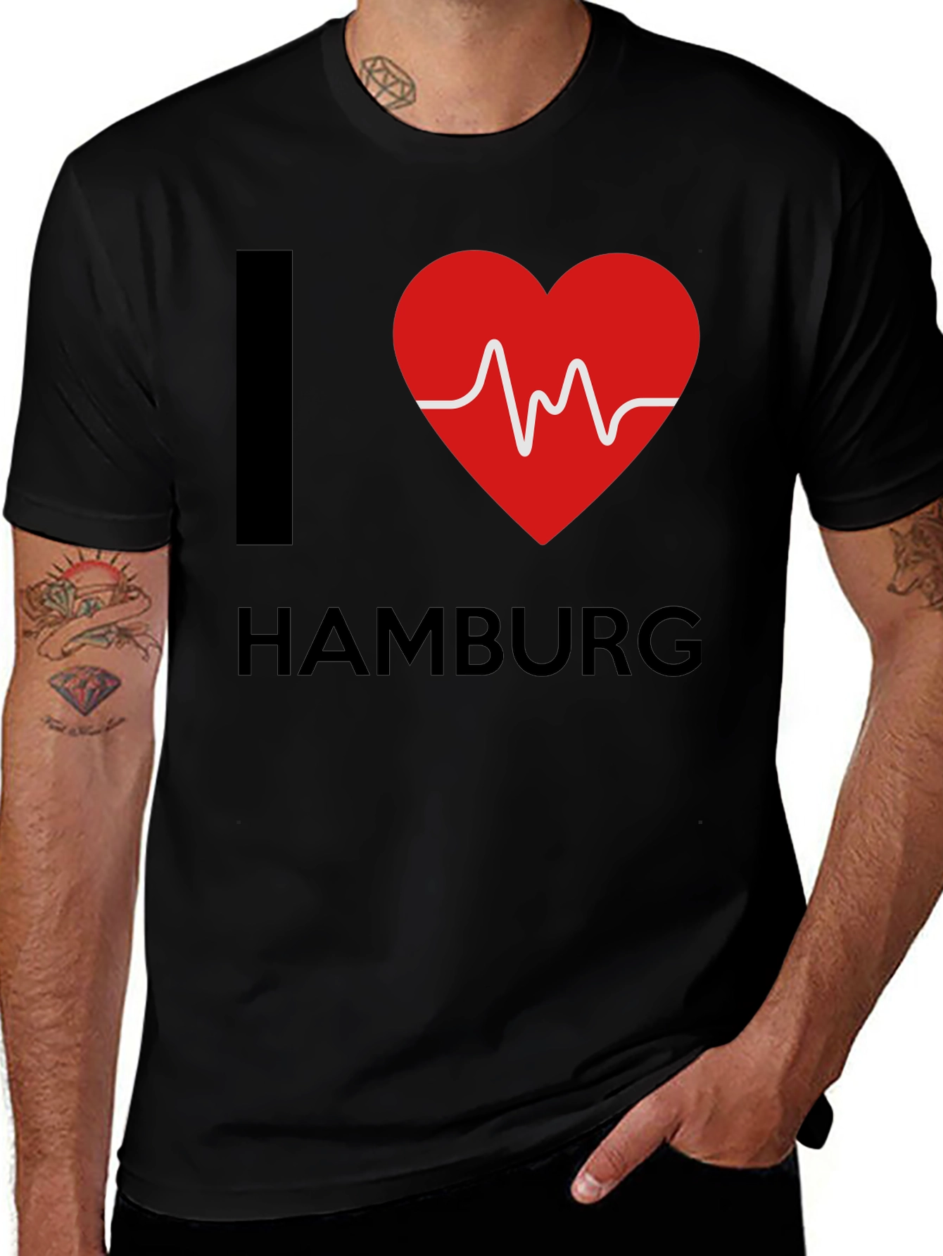 I Love Hamburg T-Shirt - Heartbeat Design