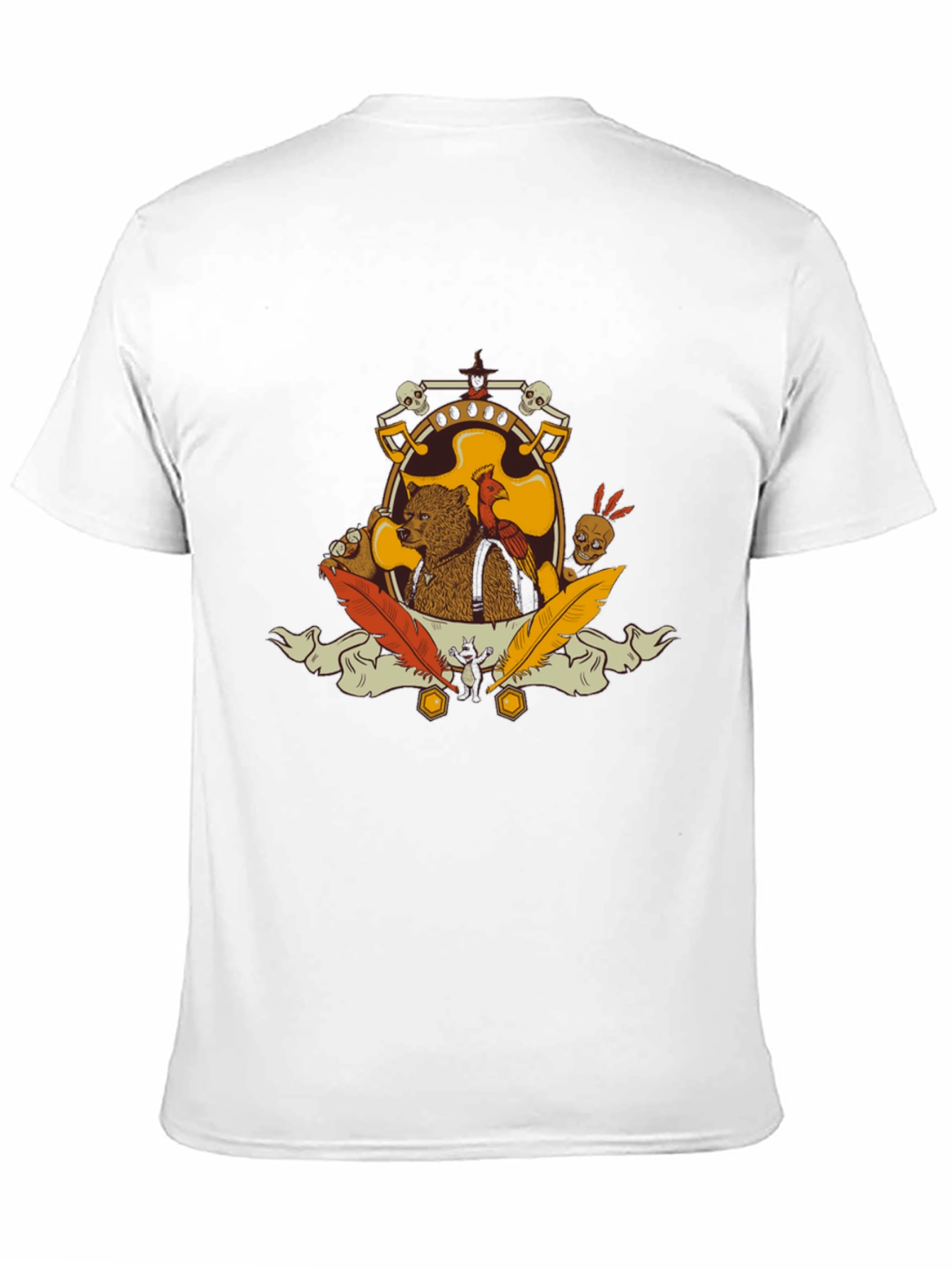 Bear & Bird Crest Graphic Tee - Black