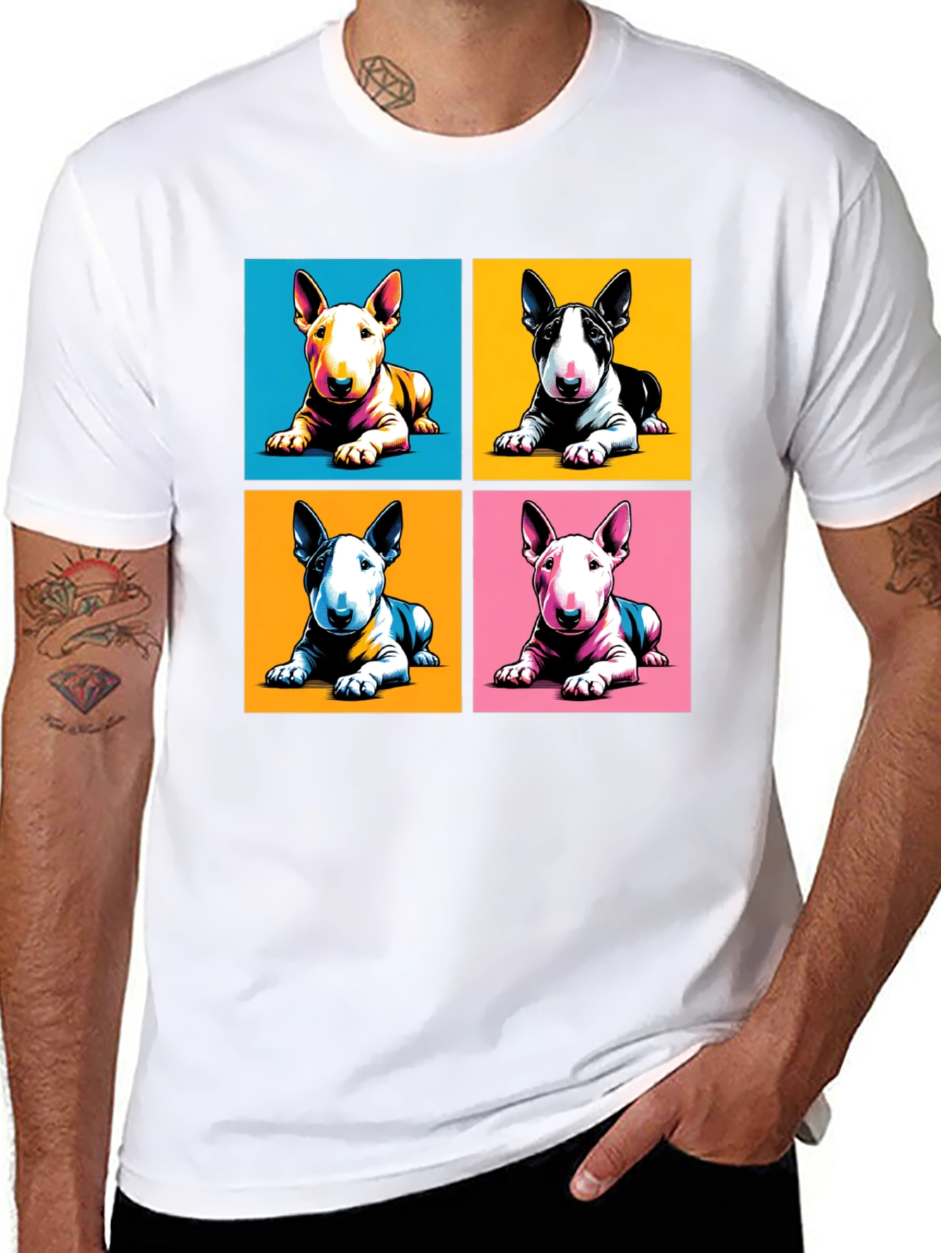 Pop Art Bull Terrier T-Shirt - Modern Graphic Tee