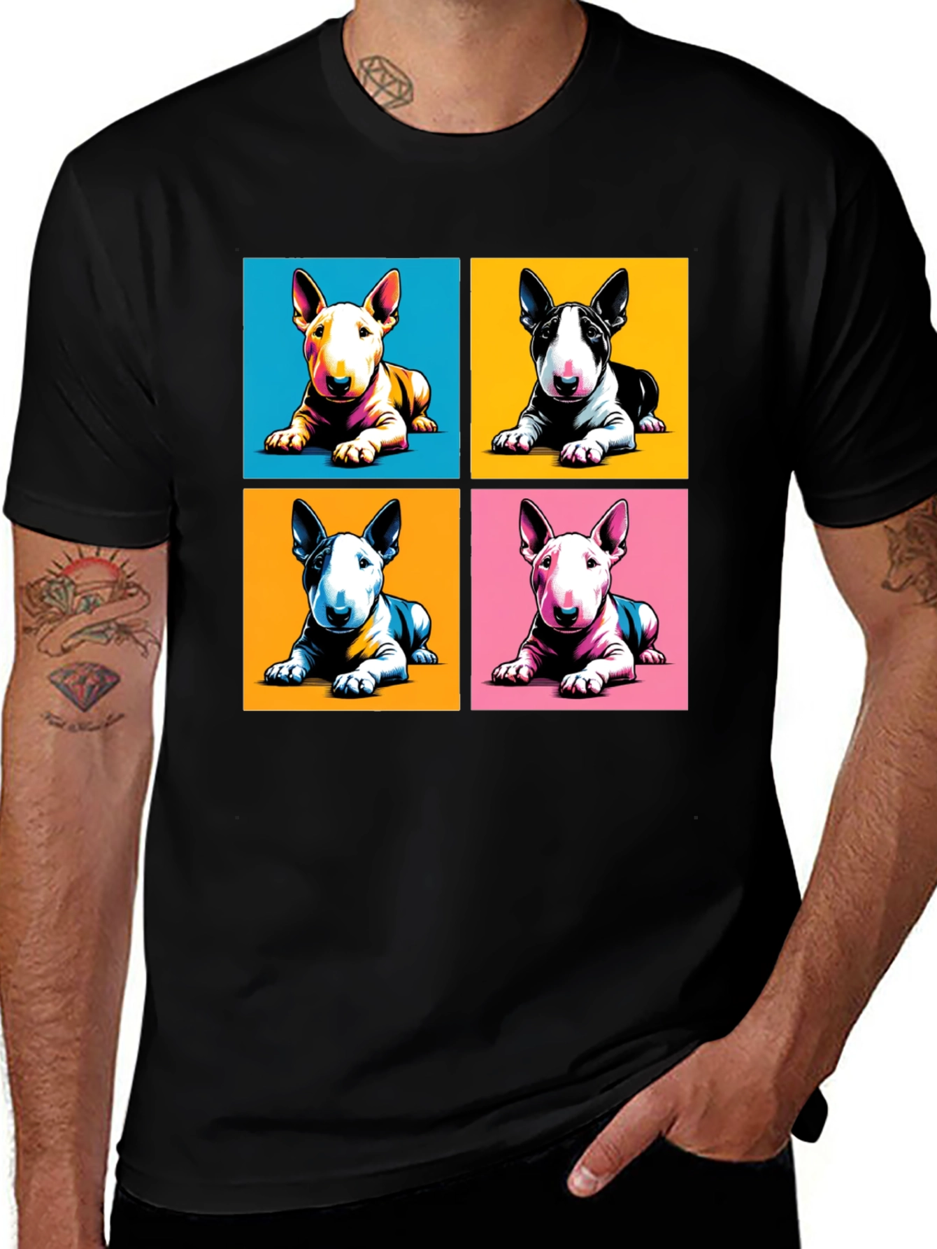 Pop Art Bull Terrier T-Shirt - Modern Graphic Tee
