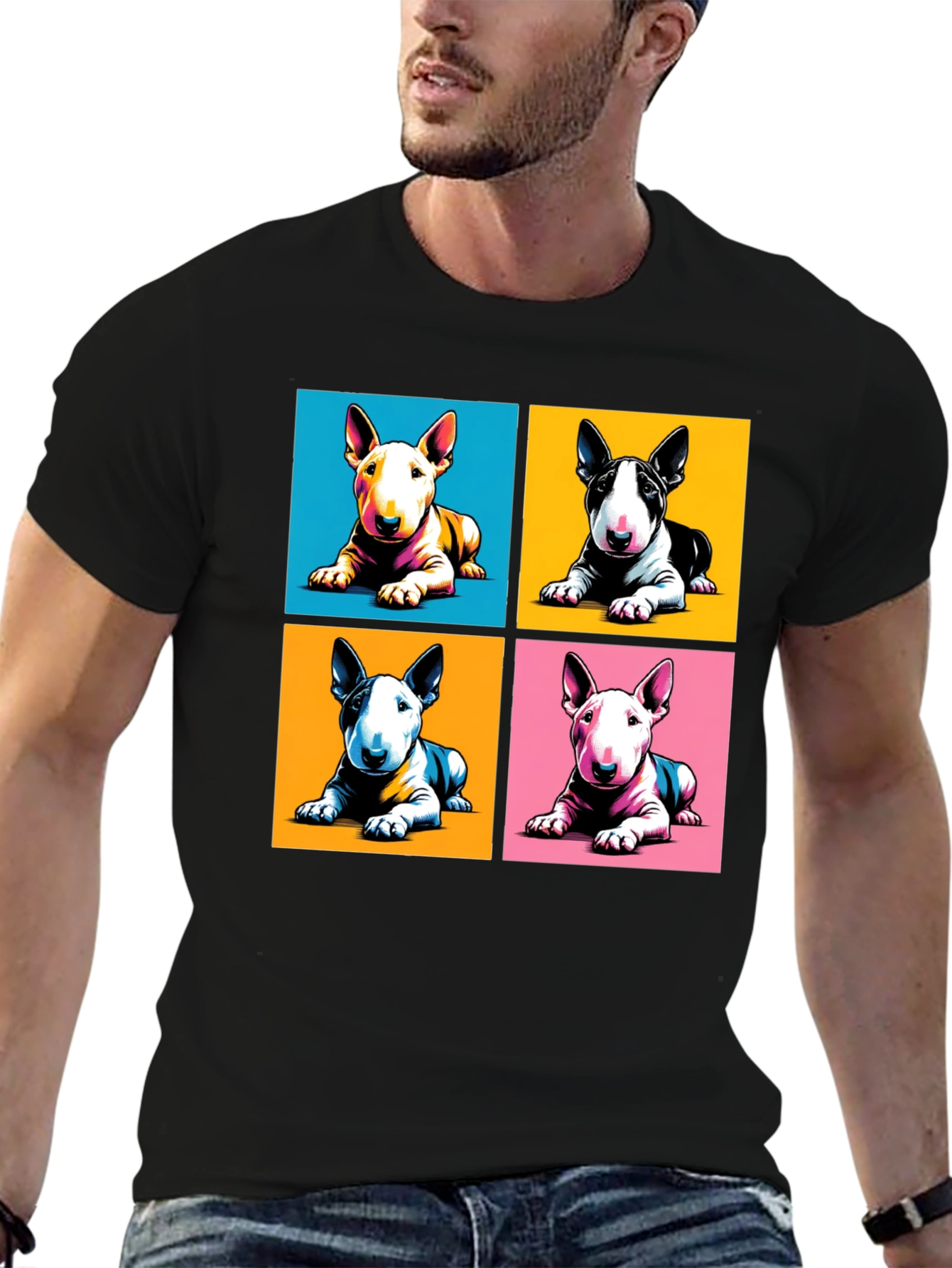 Pop Art Bull Terrier T-Shirt - Modern Graphic Tee