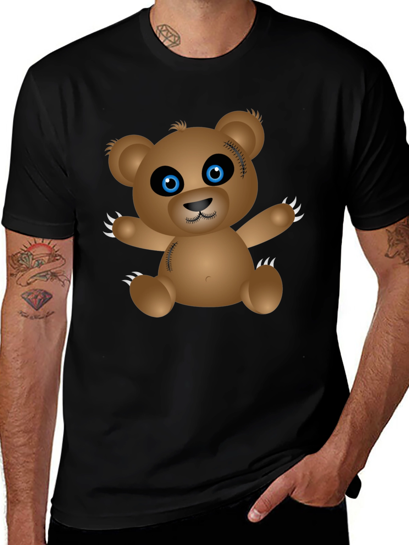 Creepy Cute Teddy Bear Graphic T-Shirt