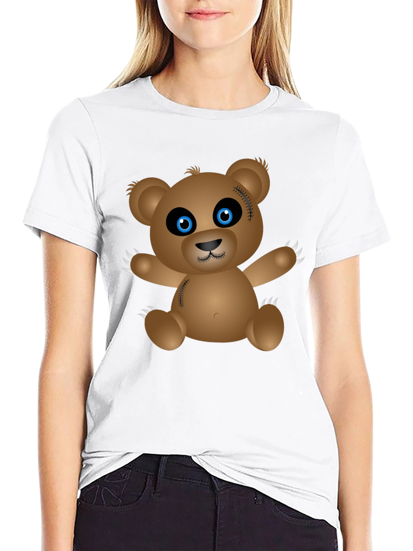 Creepy Cute Teddy Bear Graphic T-Shirt