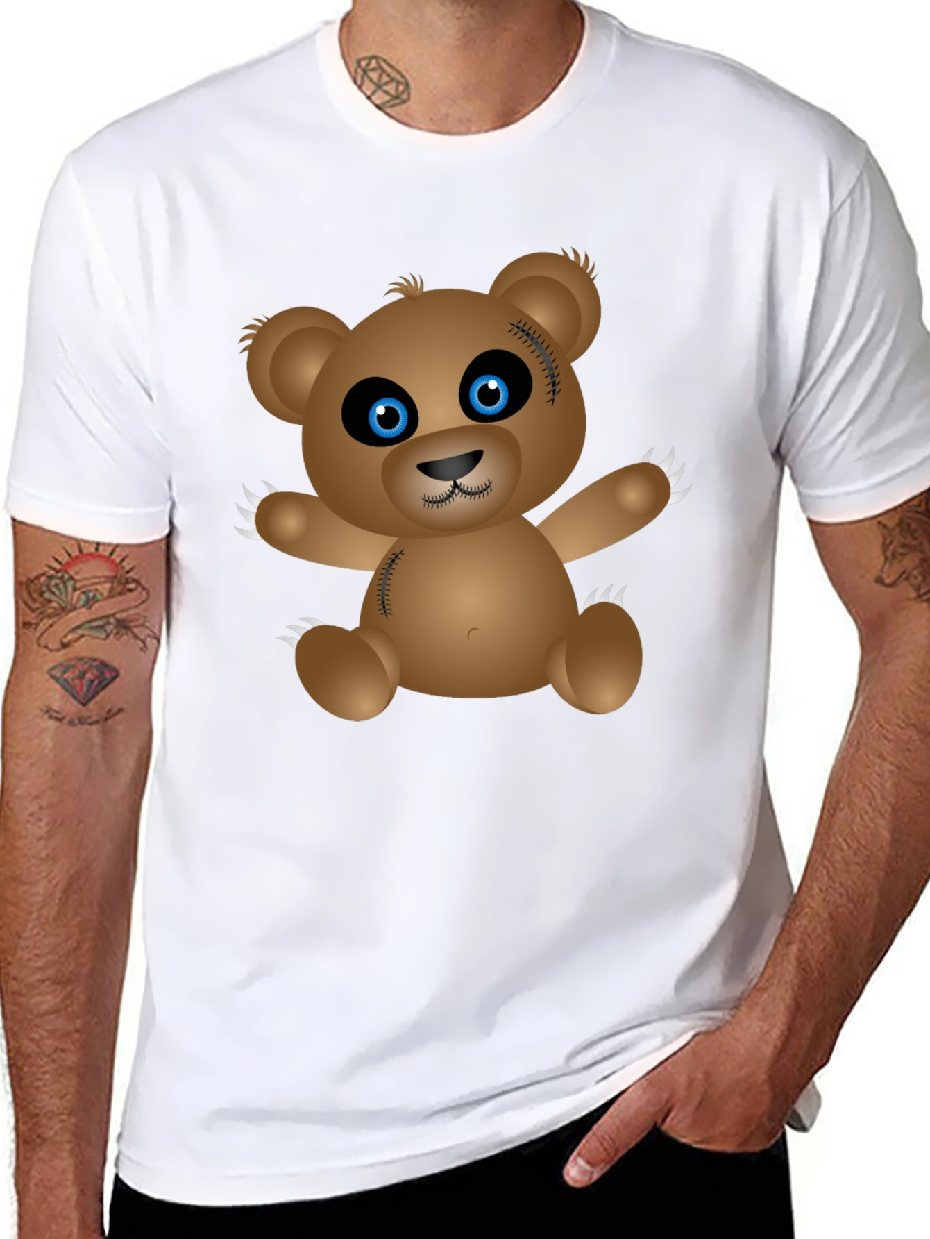 Creepy Cute Teddy Bear Graphic T-Shirt