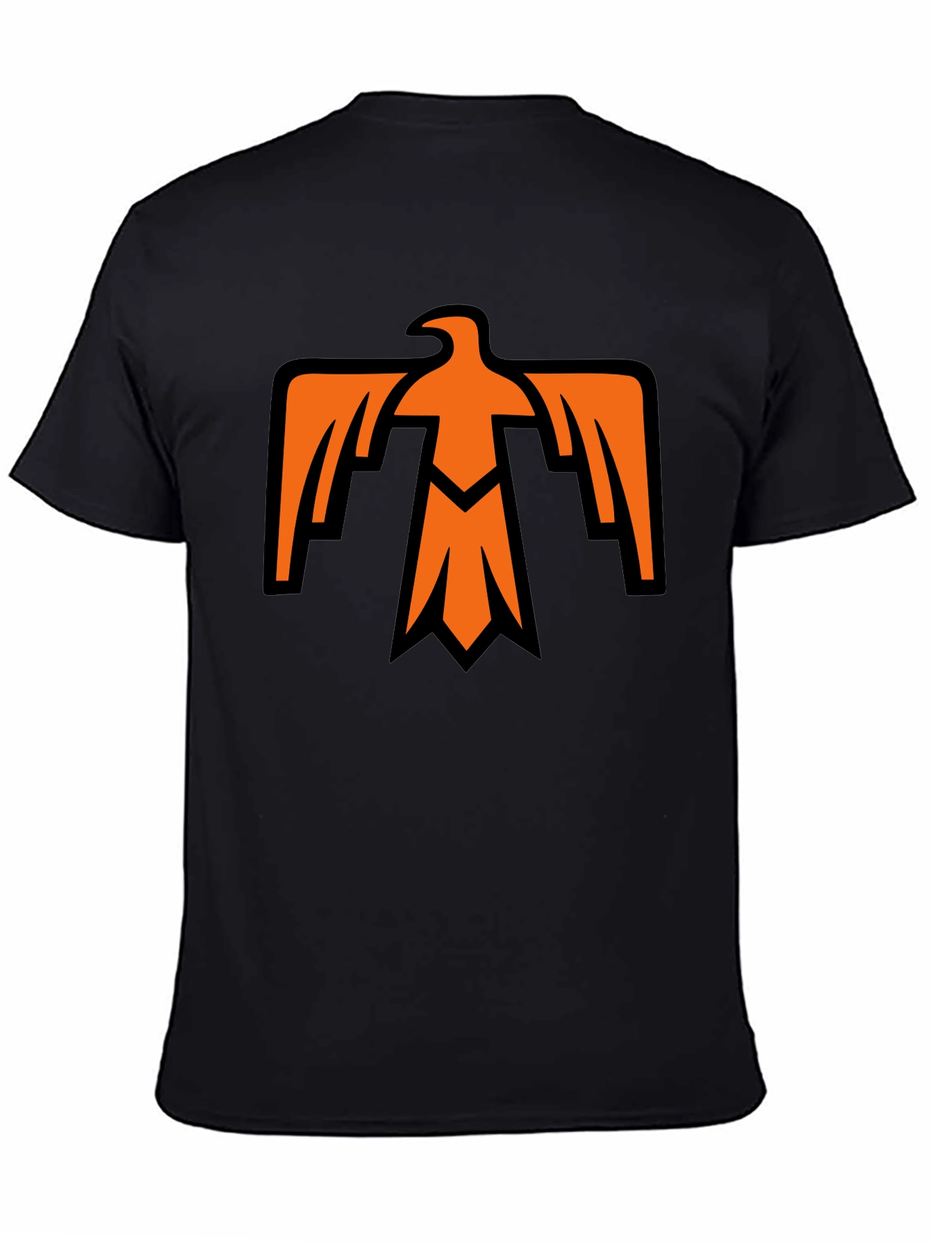 Bold Thunderbird Graphic Tee - Black Cotton Blend