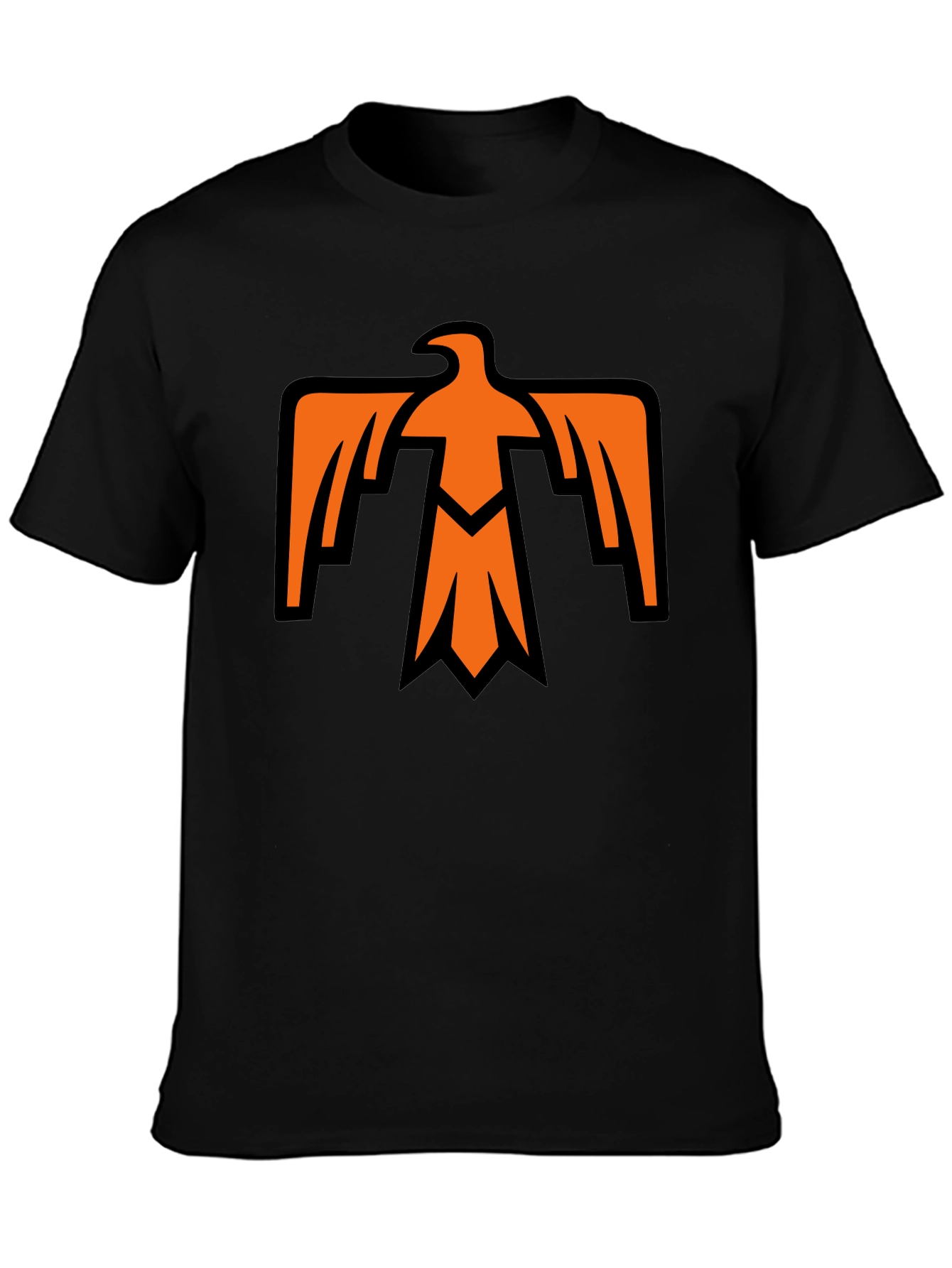 Bold Thunderbird Graphic Tee - Black Cotton Blend