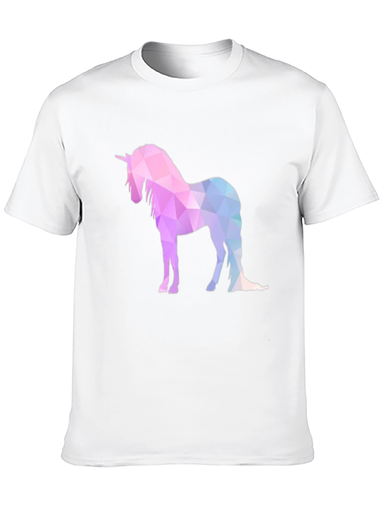 Geometric Unicorn Graphic T-Shirt - Black