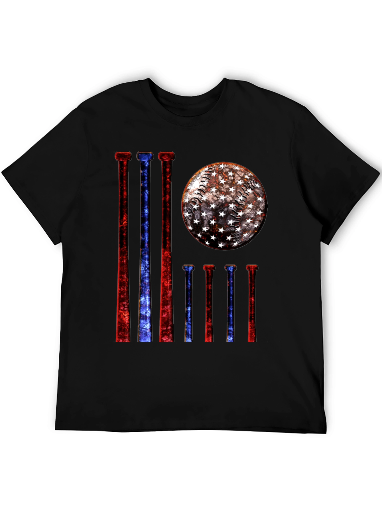 Patriotic Baseball Bats & Ball Graphic Tee