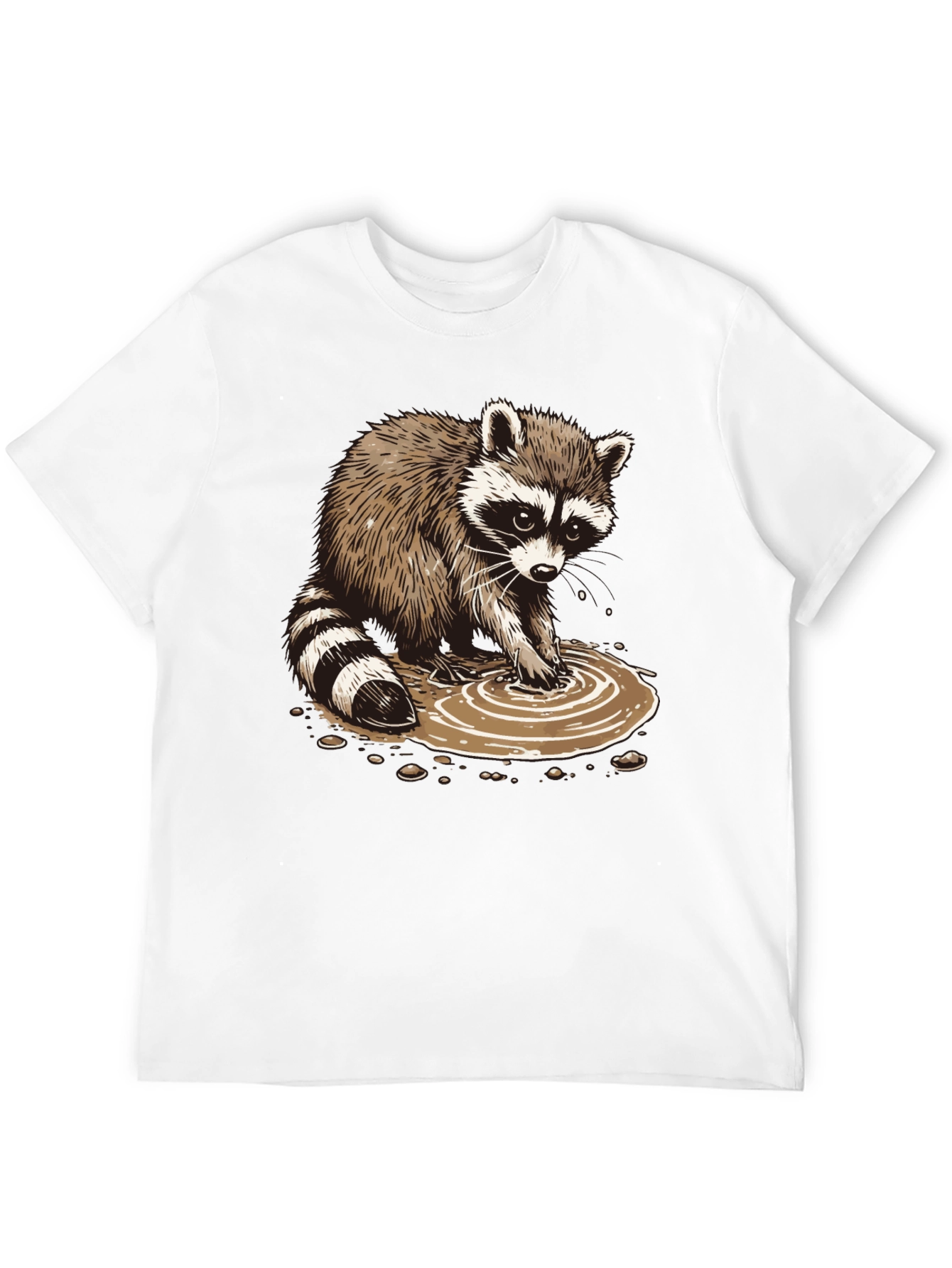 Raccoon Puddle Graphic Tee - Soft Cotton Blend