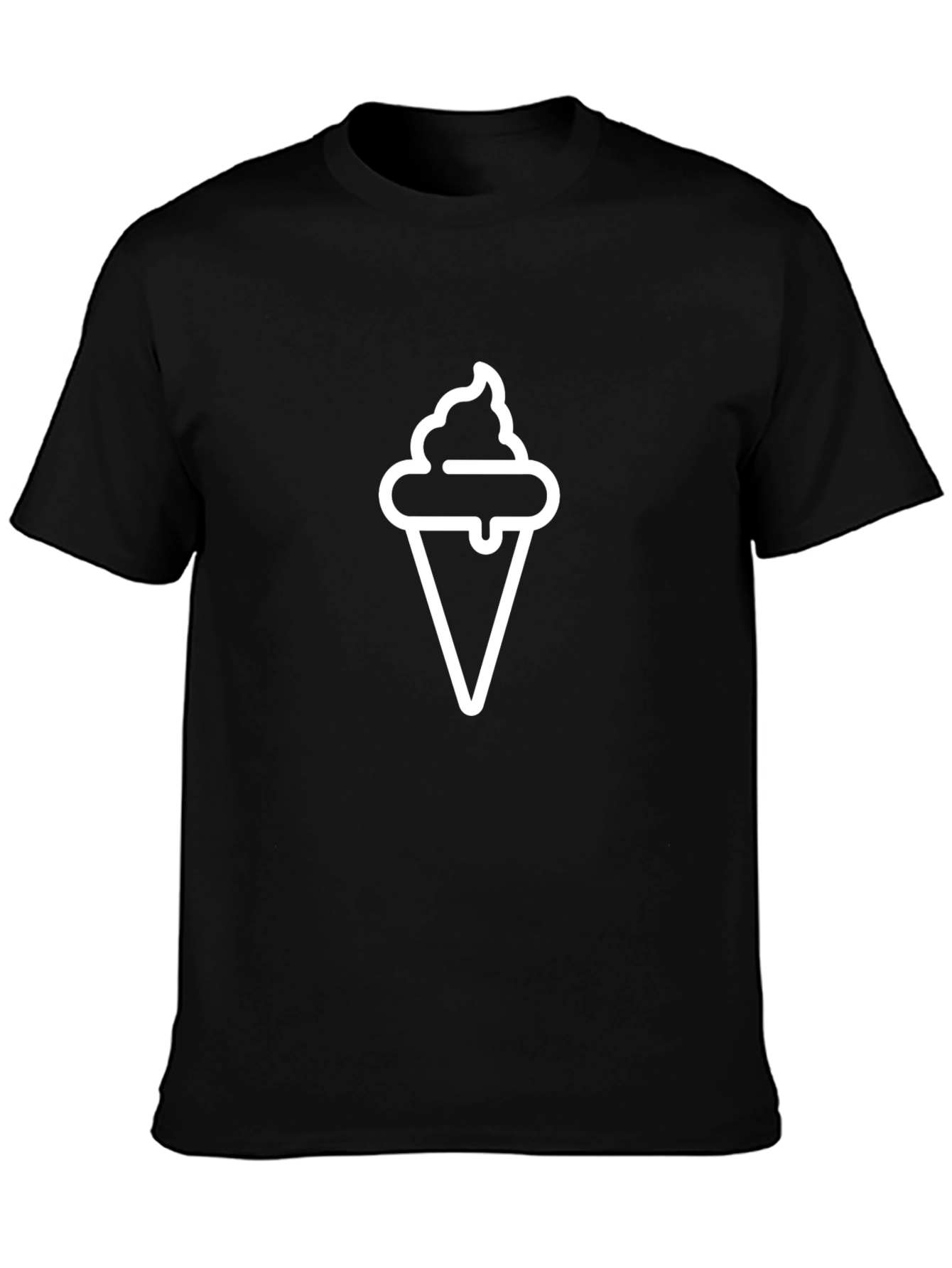 Ice Cream Cone Graphic Black T-Shirt