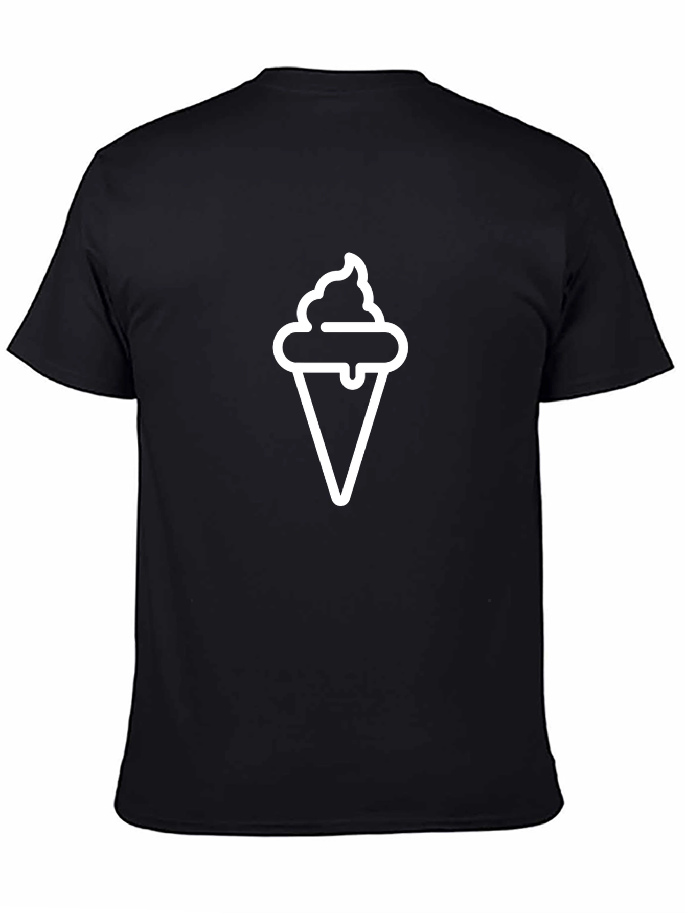 Ice Cream Cone Graphic Black T-Shirt