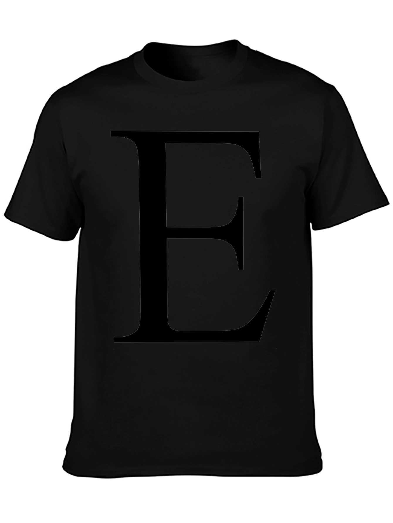 Black T-Shirt with Large E Graphic