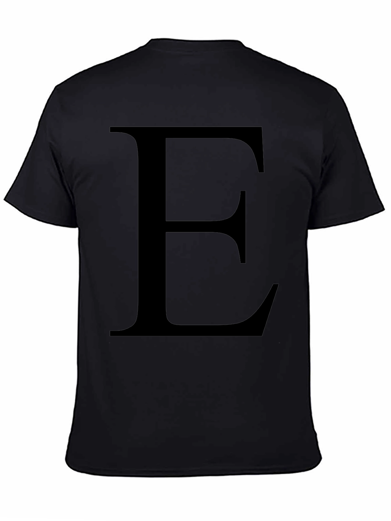 Black T-Shirt with Large E Graphic