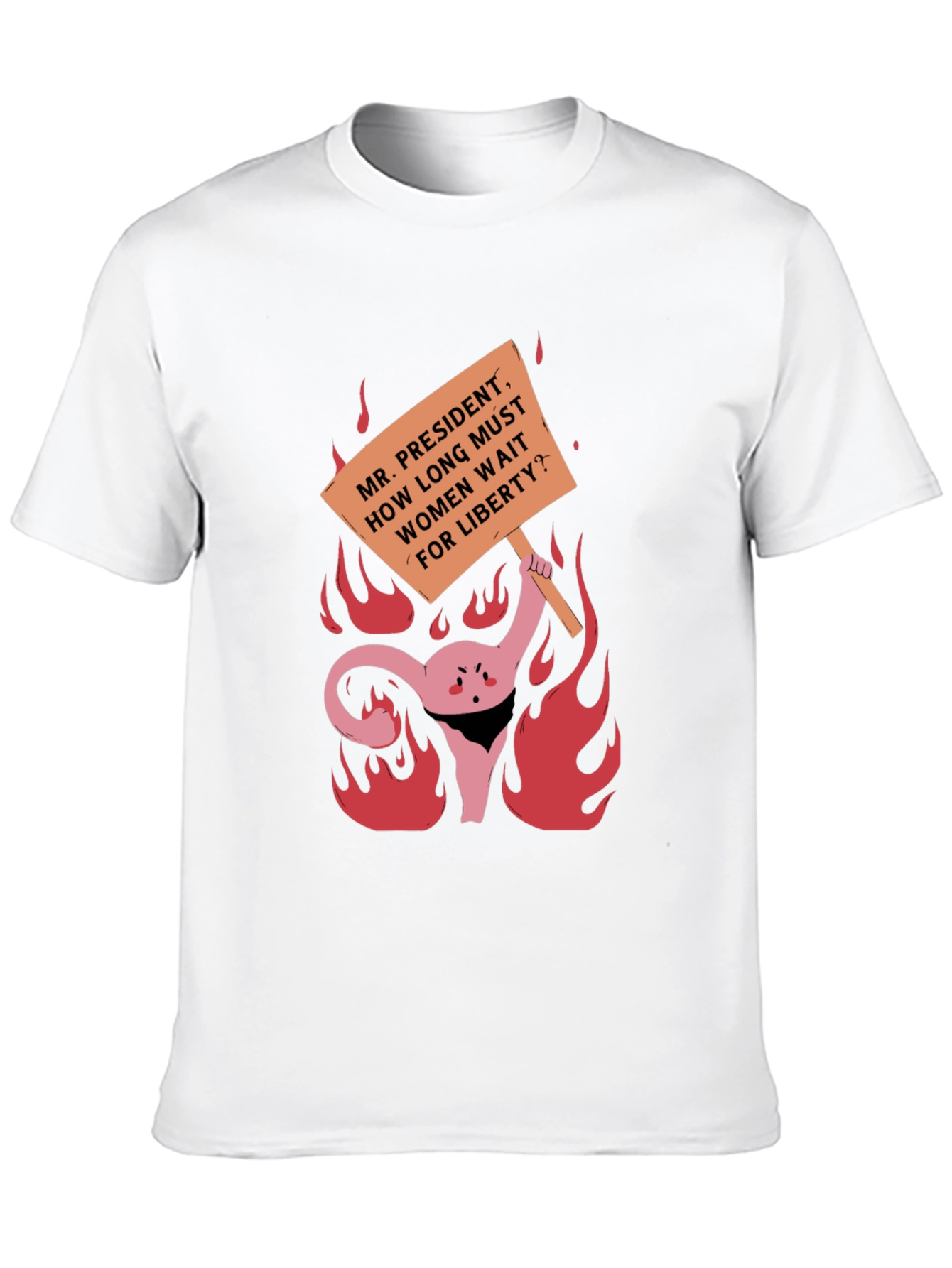 Feminist Rights Protest T-Shirt: Uterus on Fire!
