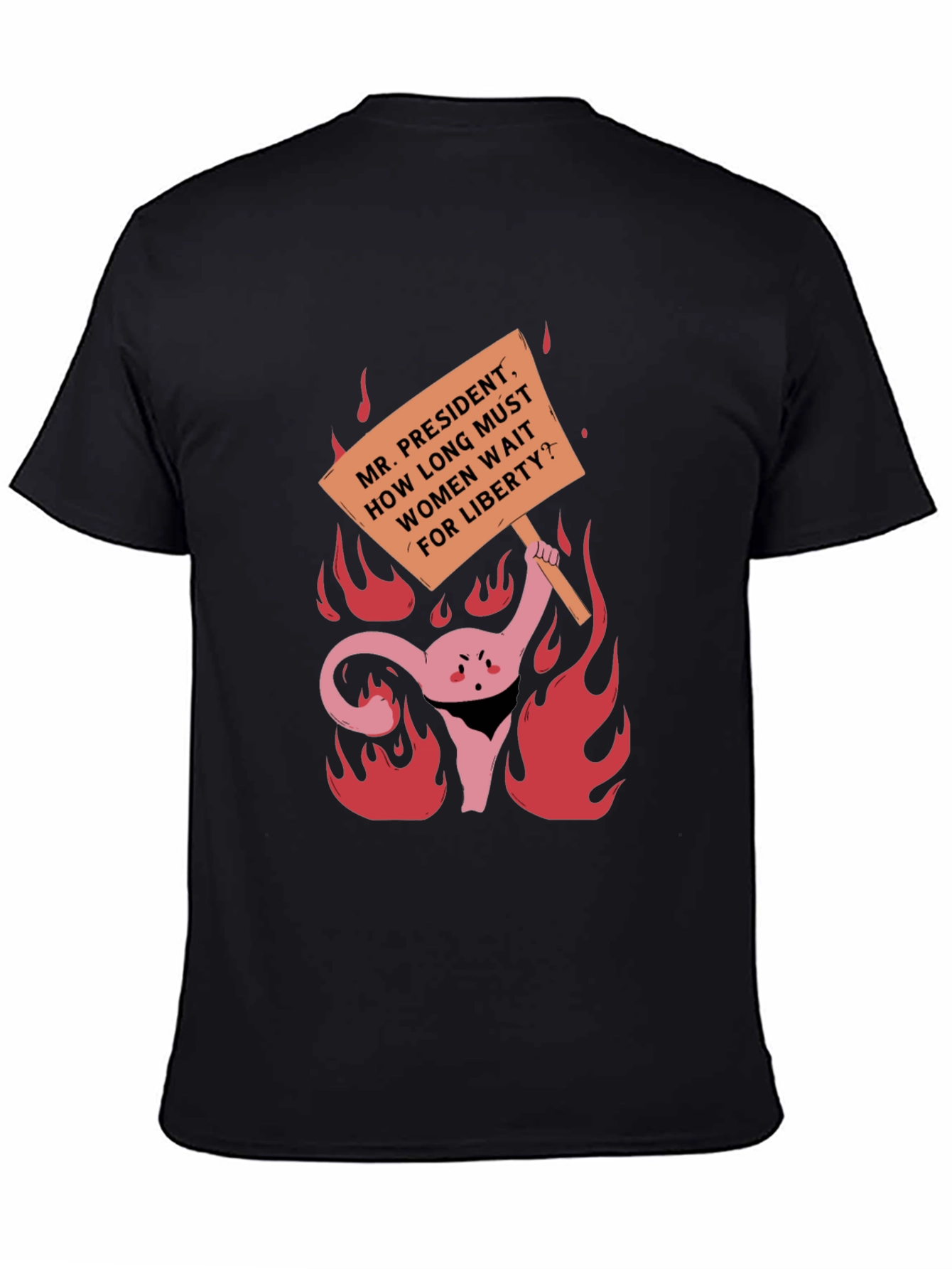 Feminist Rights Protest T-Shirt: Uterus on Fire!