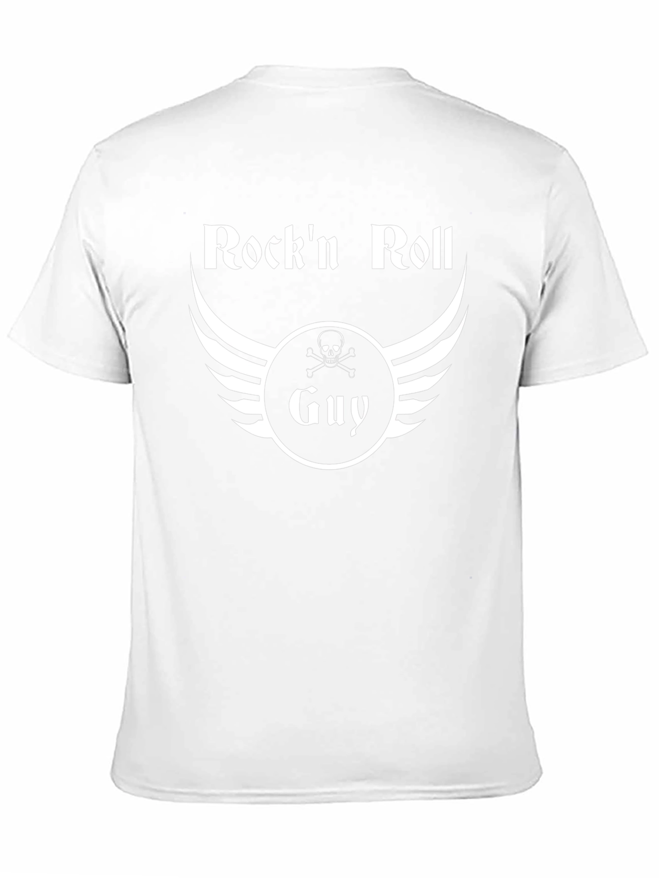 Rockn Roll Guy Black T-Shirt with Skull