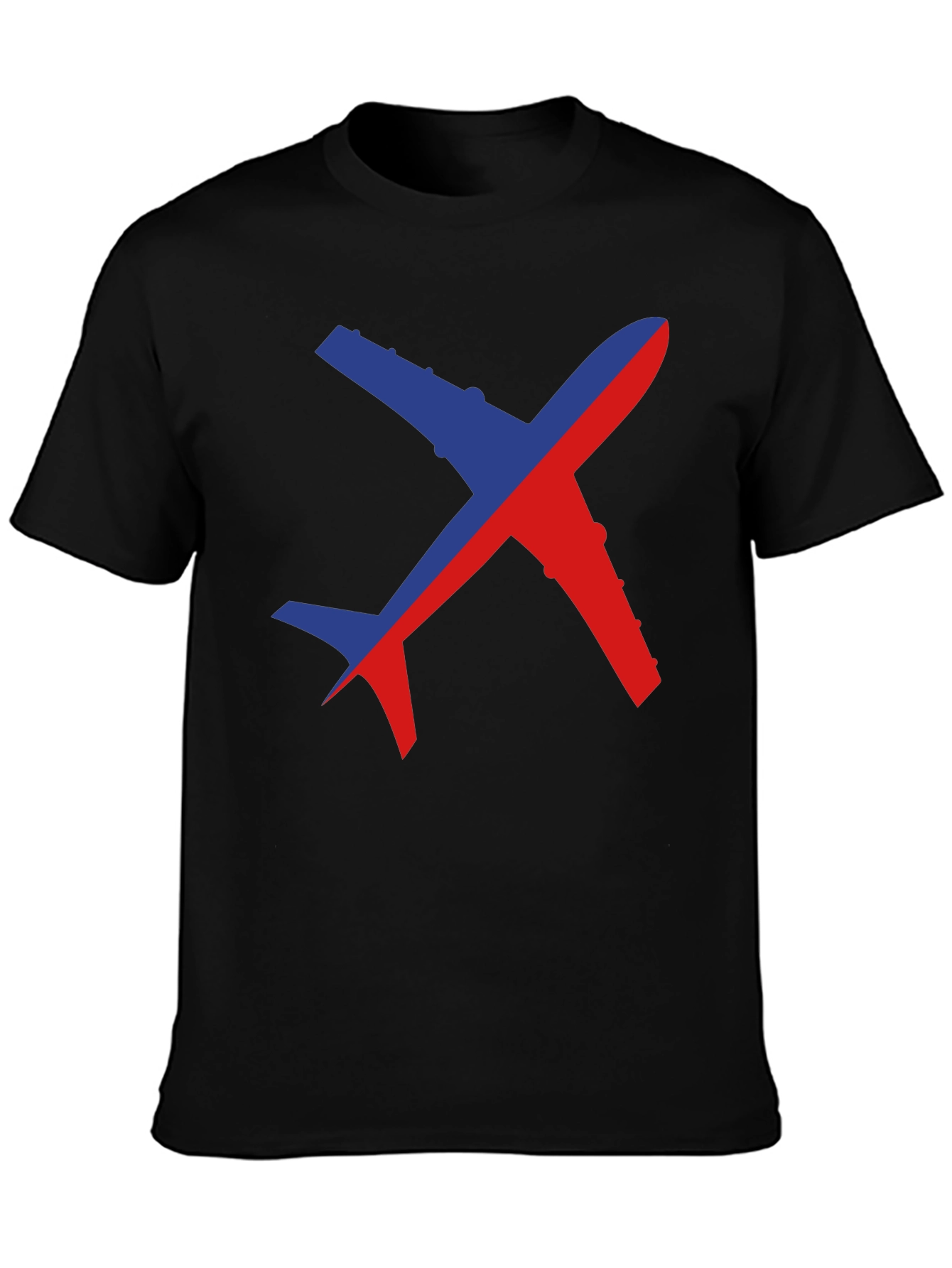 Airplane Graphic Tee - Unique Two-Tone Design