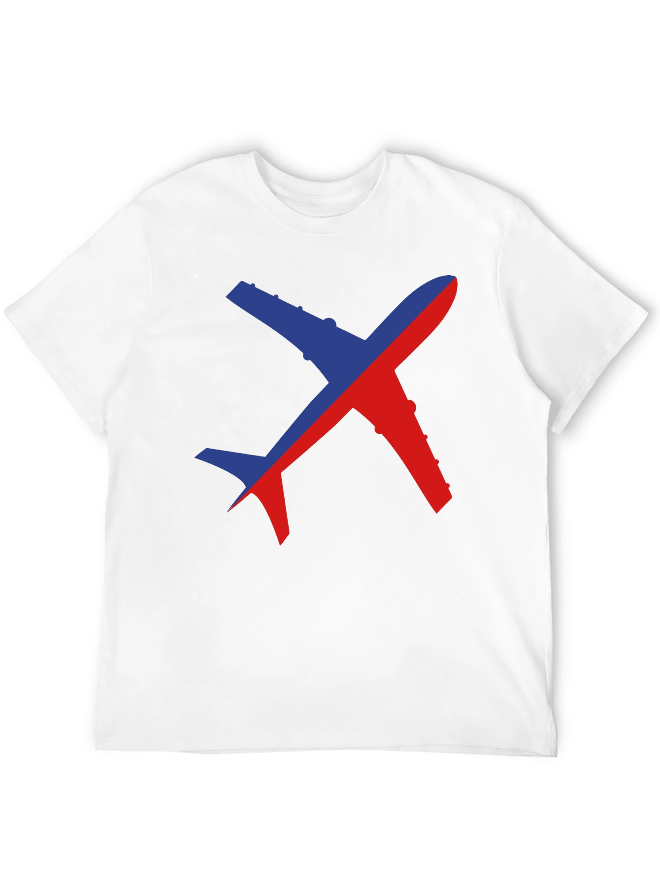 Airplane Graphic Tee - Unique Two-Tone Design