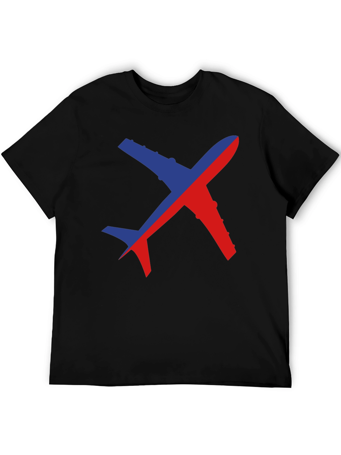 Airplane Graphic Tee - Unique Two-Tone Design
