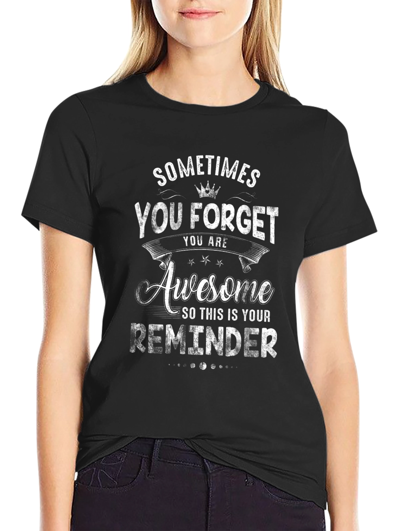 Awesome Reminder Graphic Tee - Black Unisex T-Shirt
