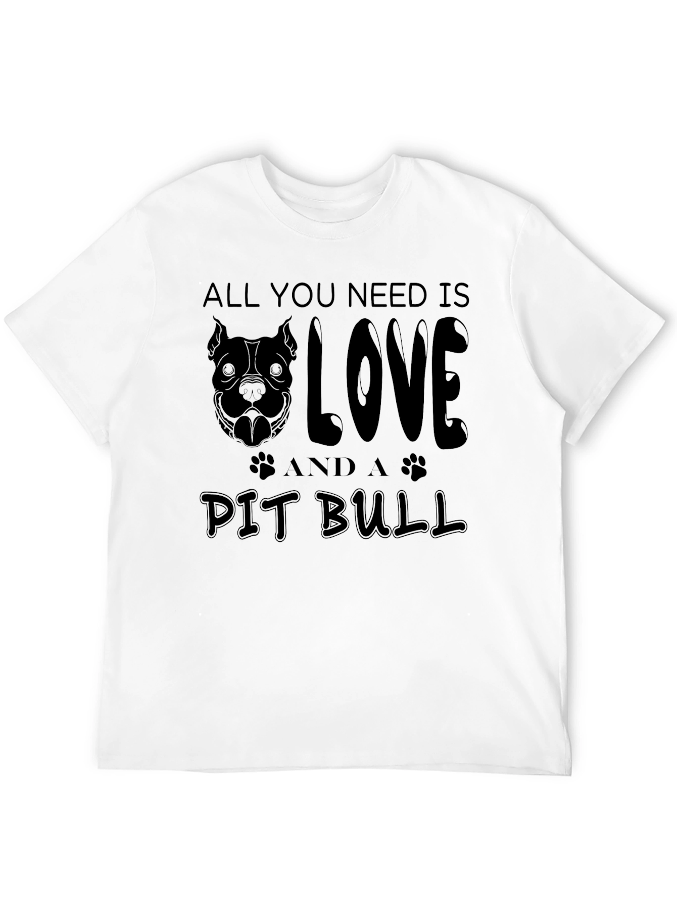 Love and a Pit Bull T-Shirt - Black