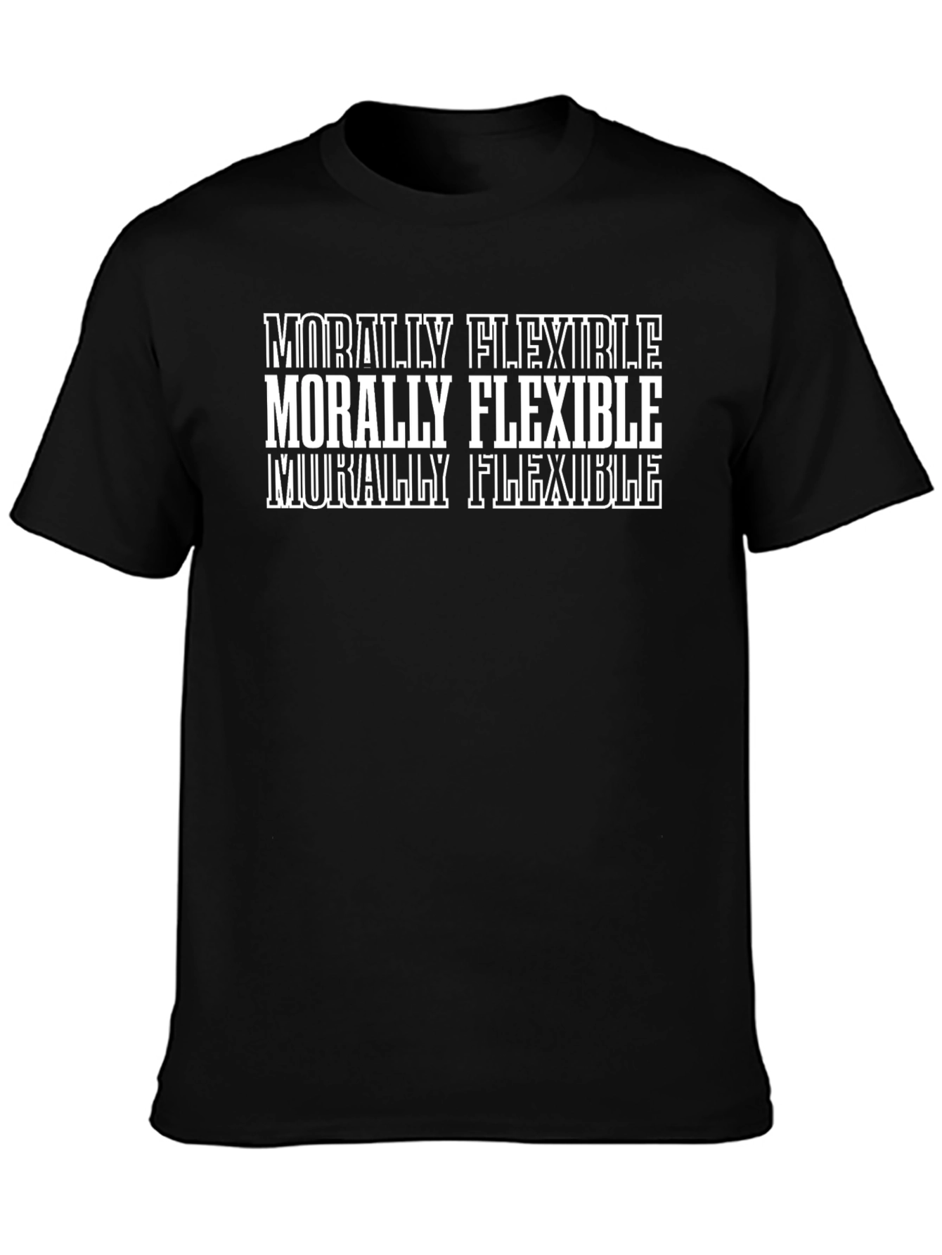 Morally Flexible Graphic Tee - Black Cotton T-Shirt