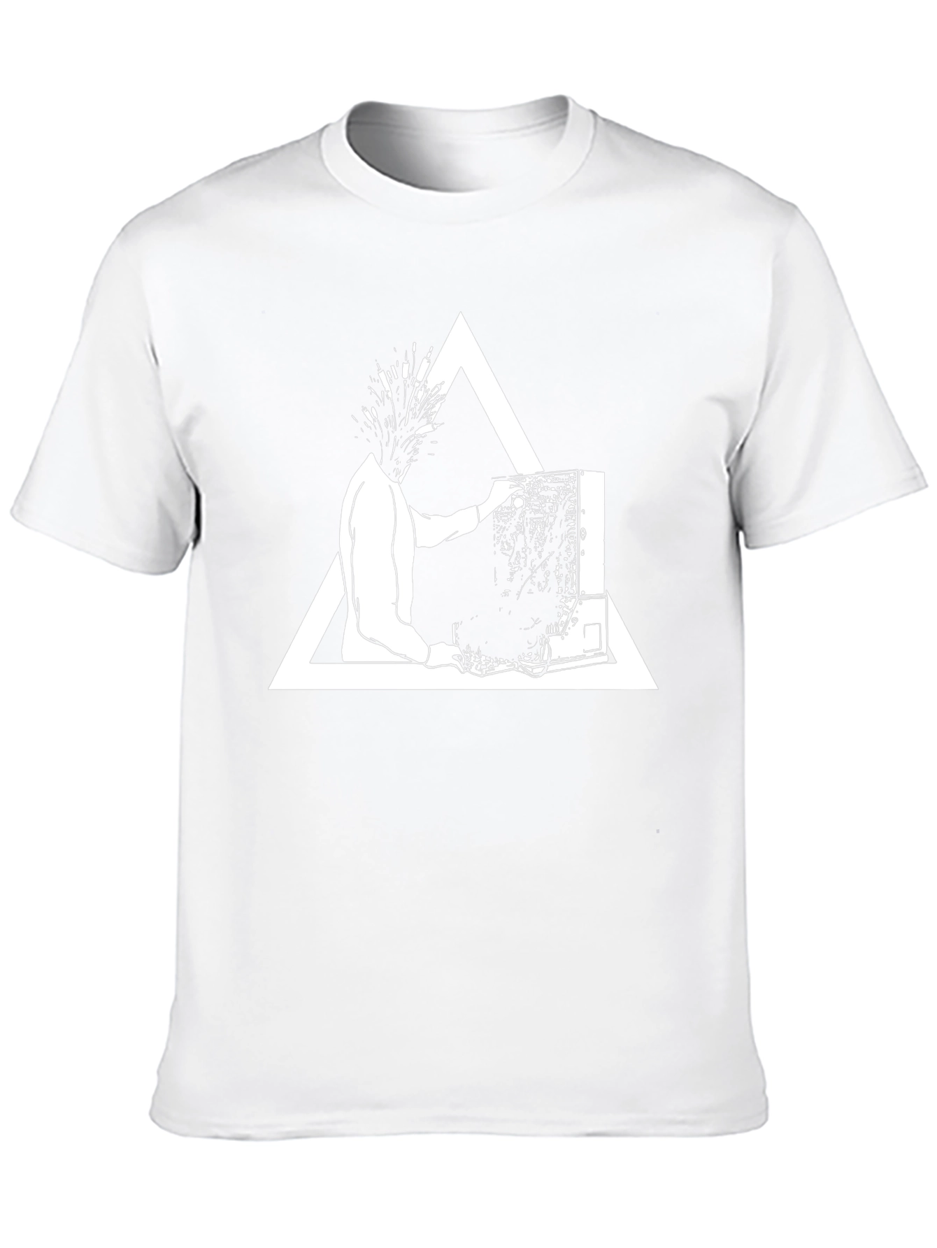 Abstract Graphic Tee - Black Cotton Blend Shirt