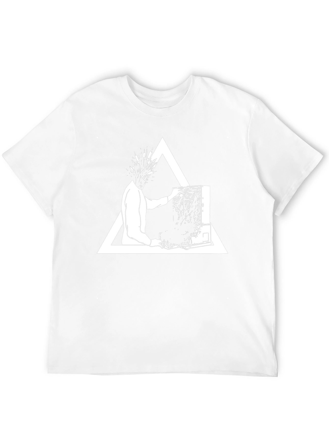 Abstract Graphic Tee - Black Cotton Blend Shirt
