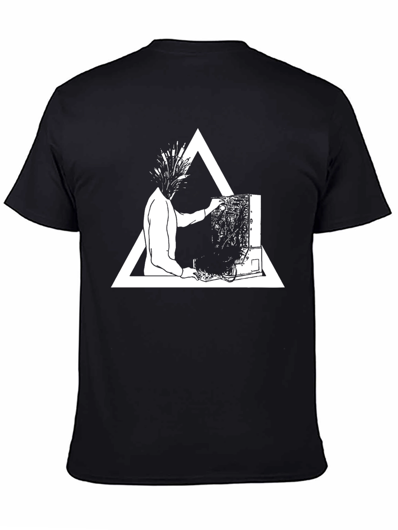 Abstract Graphic Tee - Black Cotton Blend Shirt