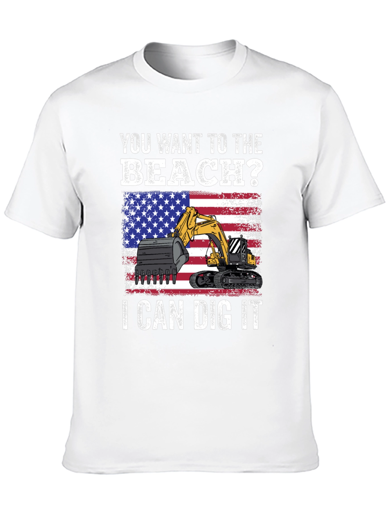 Beach Digger T-Shirt - Patriotic Excavator Tee