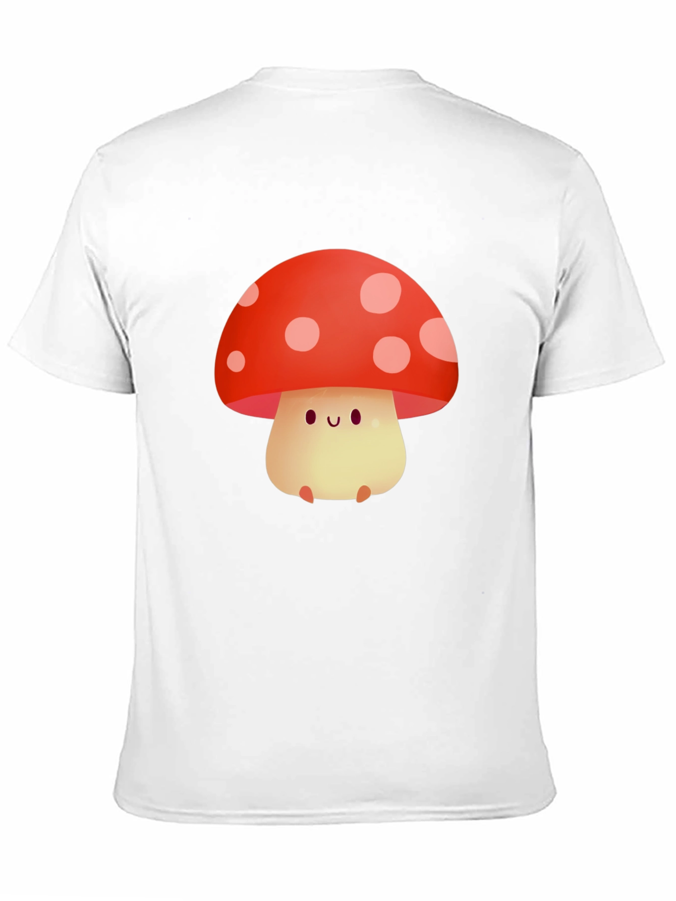 Cute Mushroom Graphic Tee - Black Cotton T-Shirt
