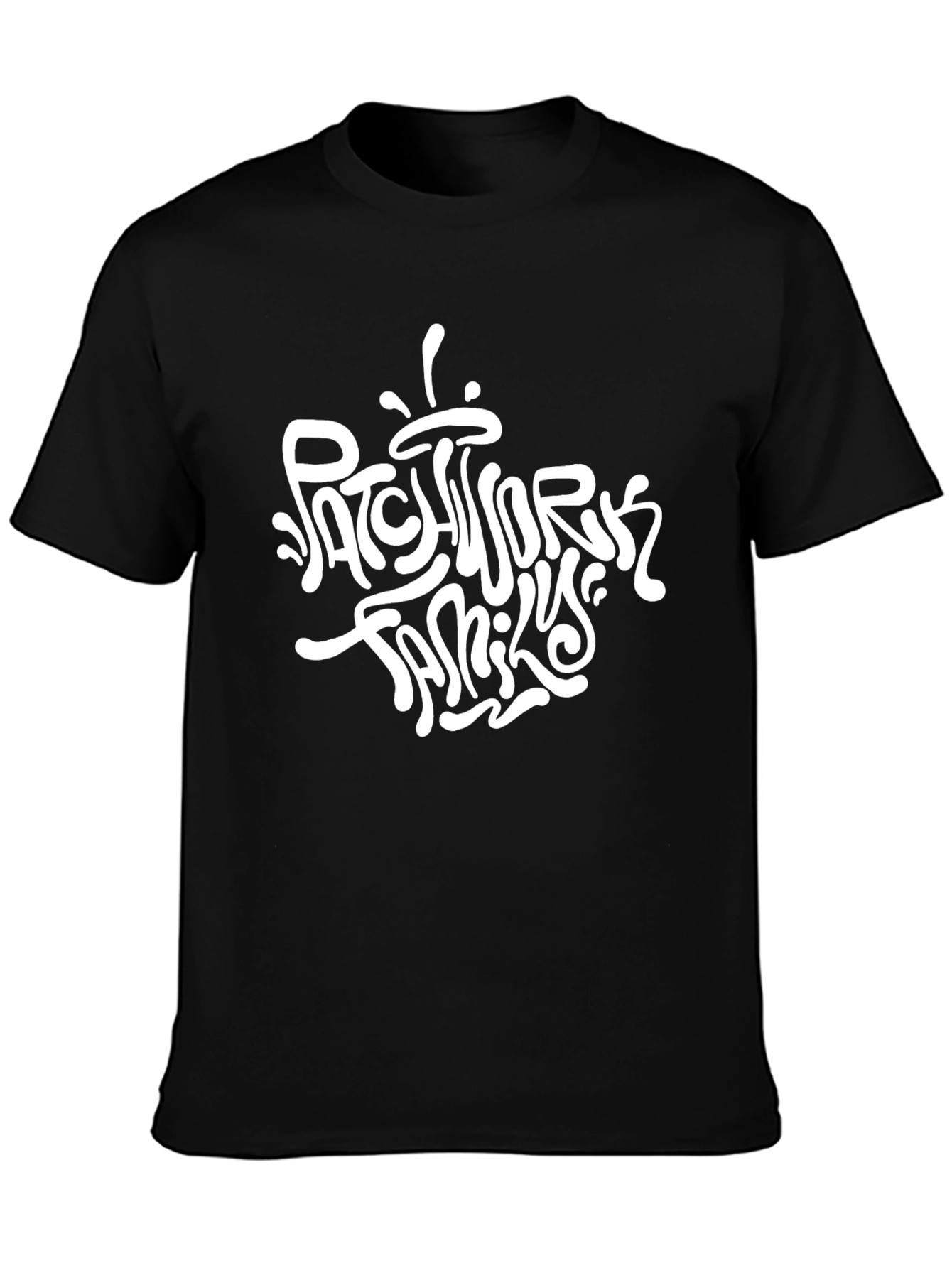 Patchwork Family Black Graphic T-Shirt
